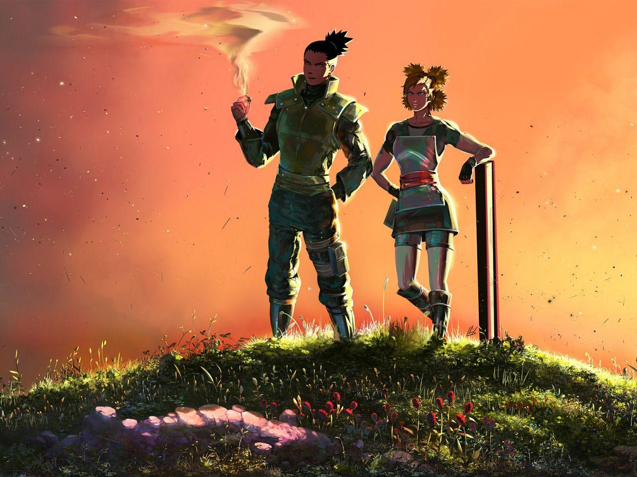 1280x960 Download wallpaper naruto, art, Temari, shinobi, Shikamaru