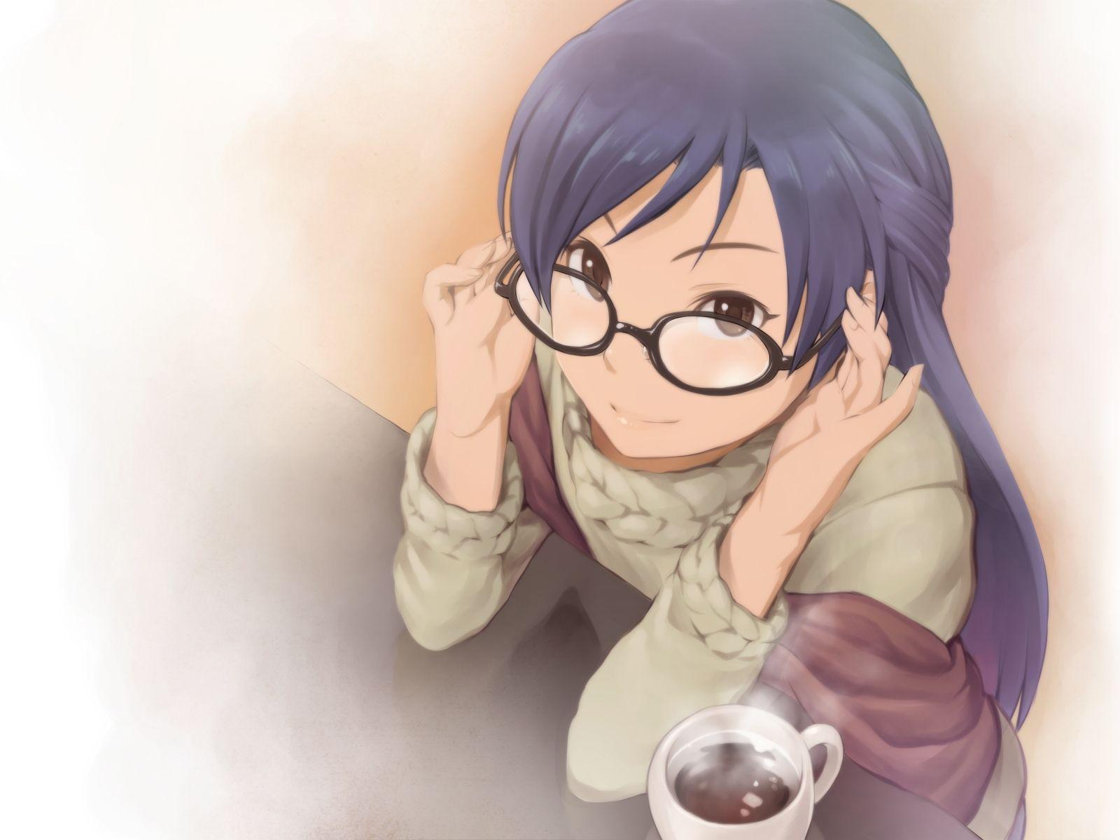 Anime anime girls glasses long hair HD phone wallpaper  Peakpx