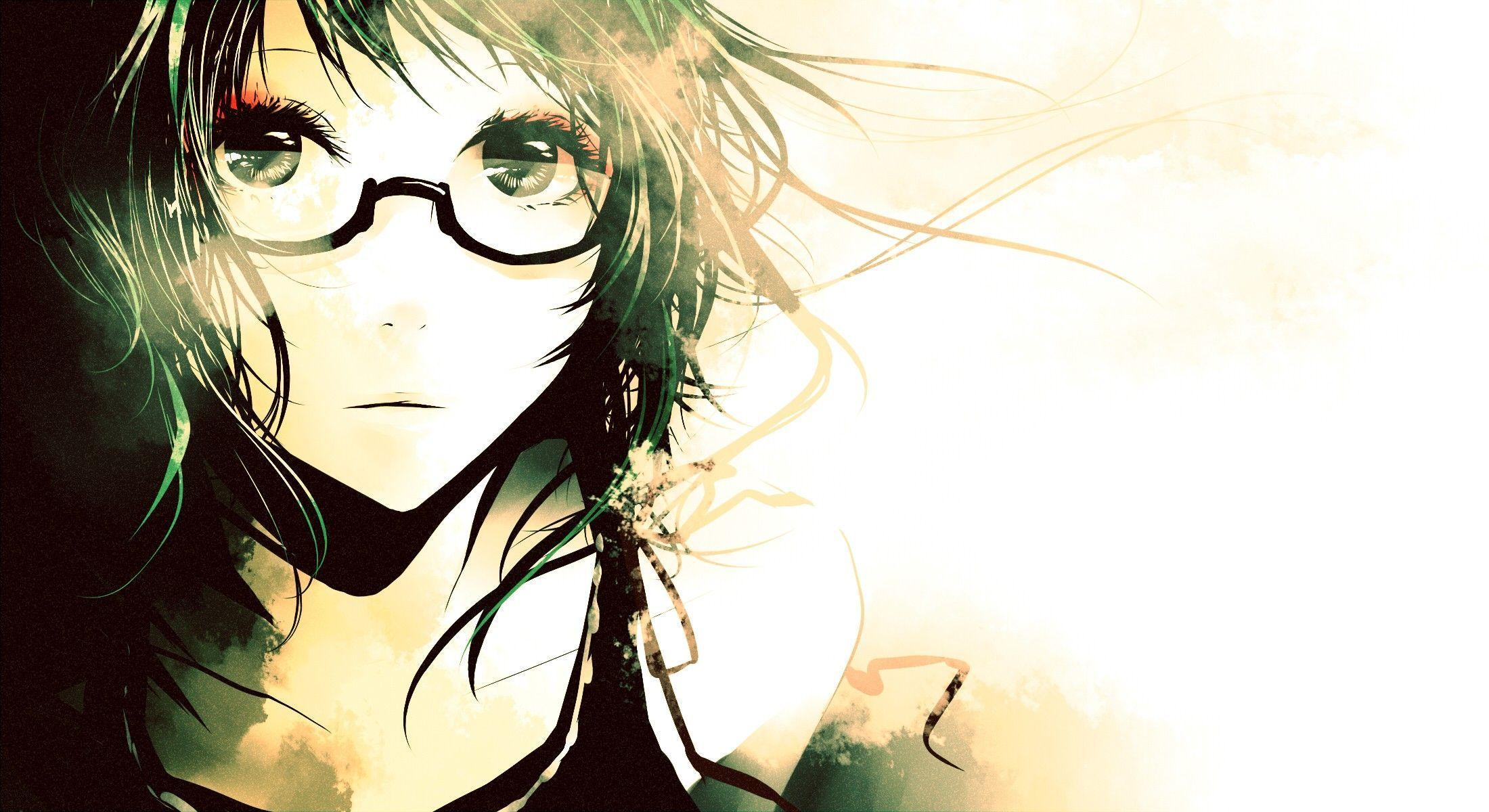 2200x1200 Anime Girl With Glasses Background. Anime girl, Cute