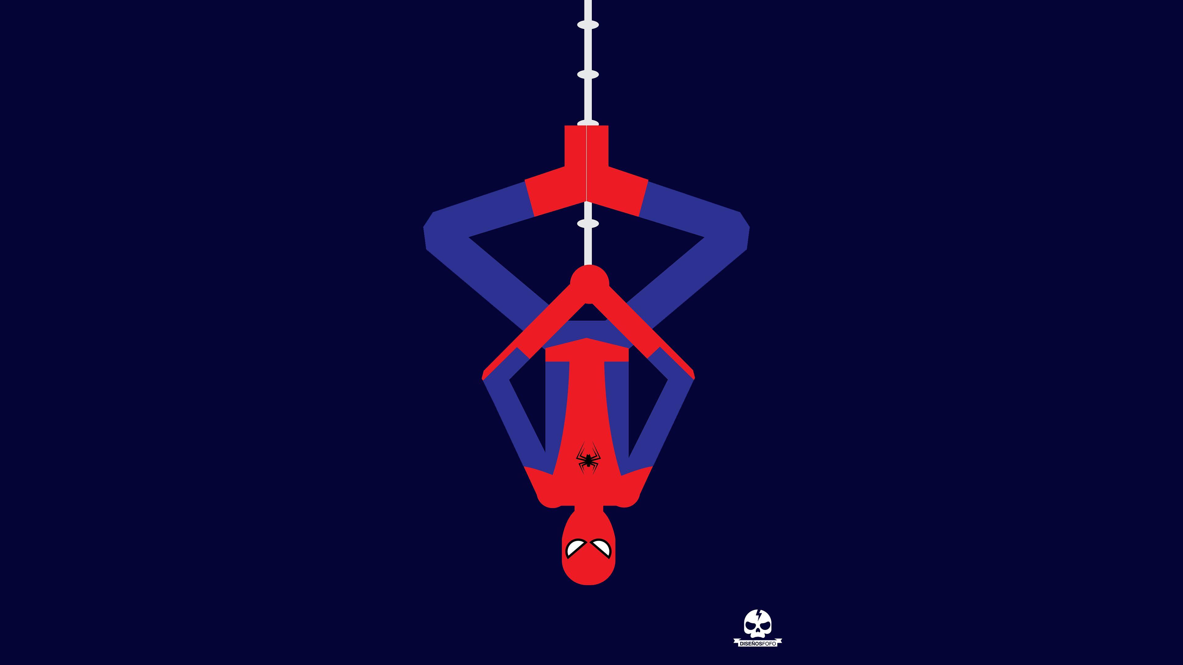 3840x2160 Spiderman Upside Down Minimalism 4k Laptop Full HD 1080P
