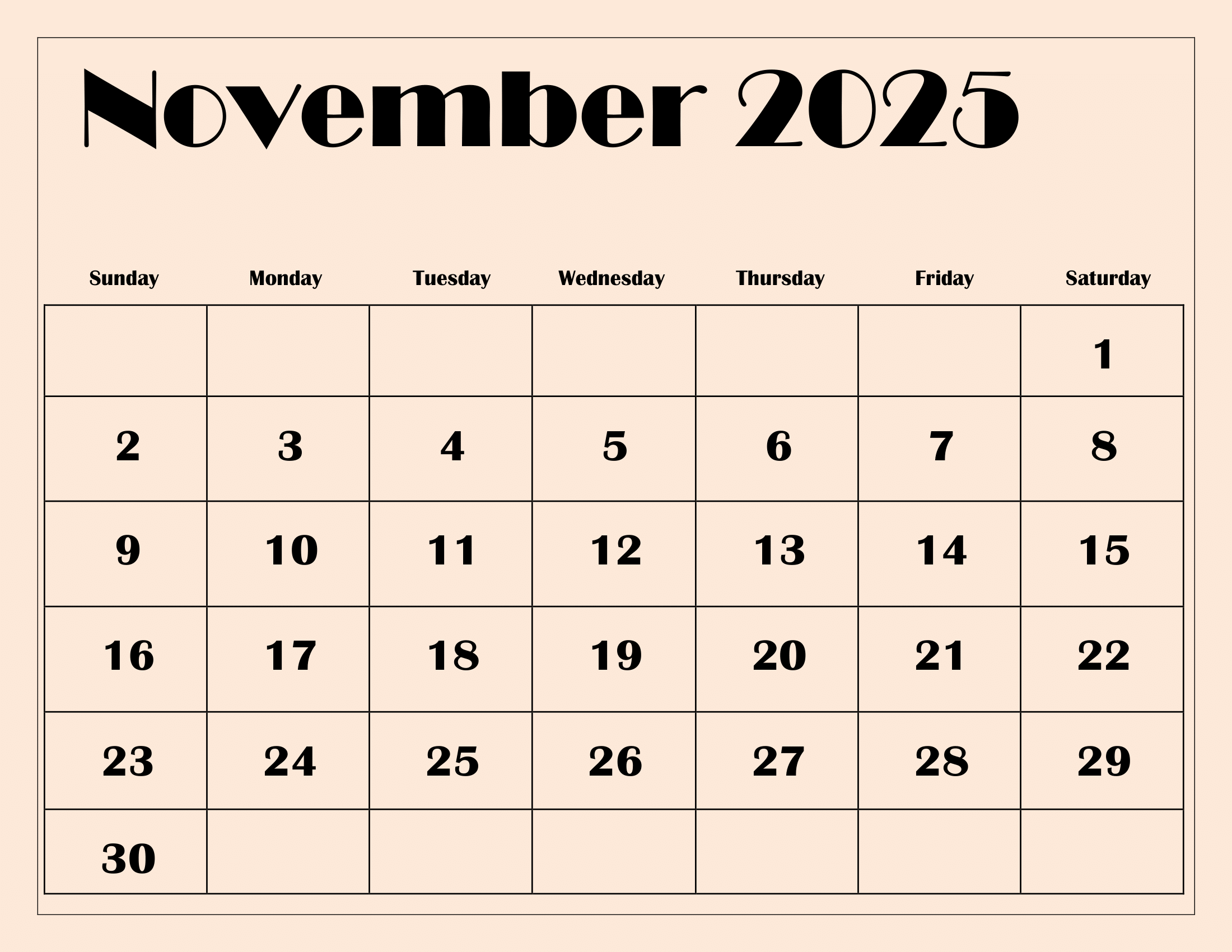 2200x1700 November 2025 Calendar Printable PDF Template with Holidays
