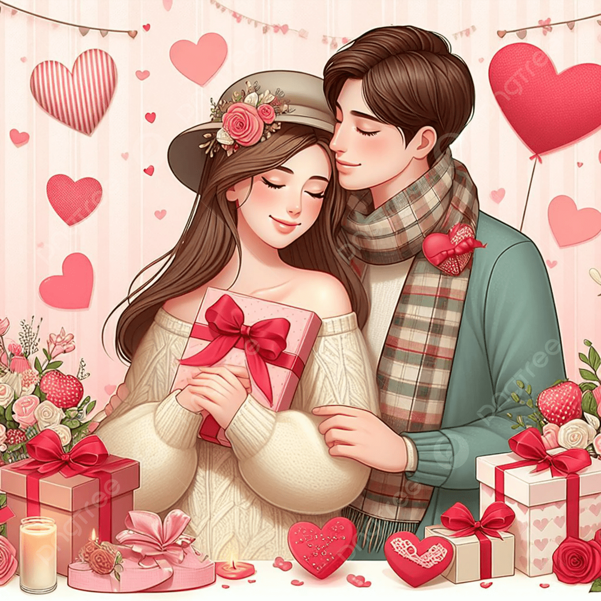 1200x1200 Young Couple In Valentines Day Background, Young Couple In Valentines, Young Couple Background Image And Wallpaper for Free Download