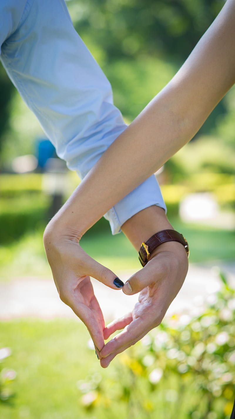 800x1422 Young Couple making heart with hands, romantic, love, HD phone wallpaper