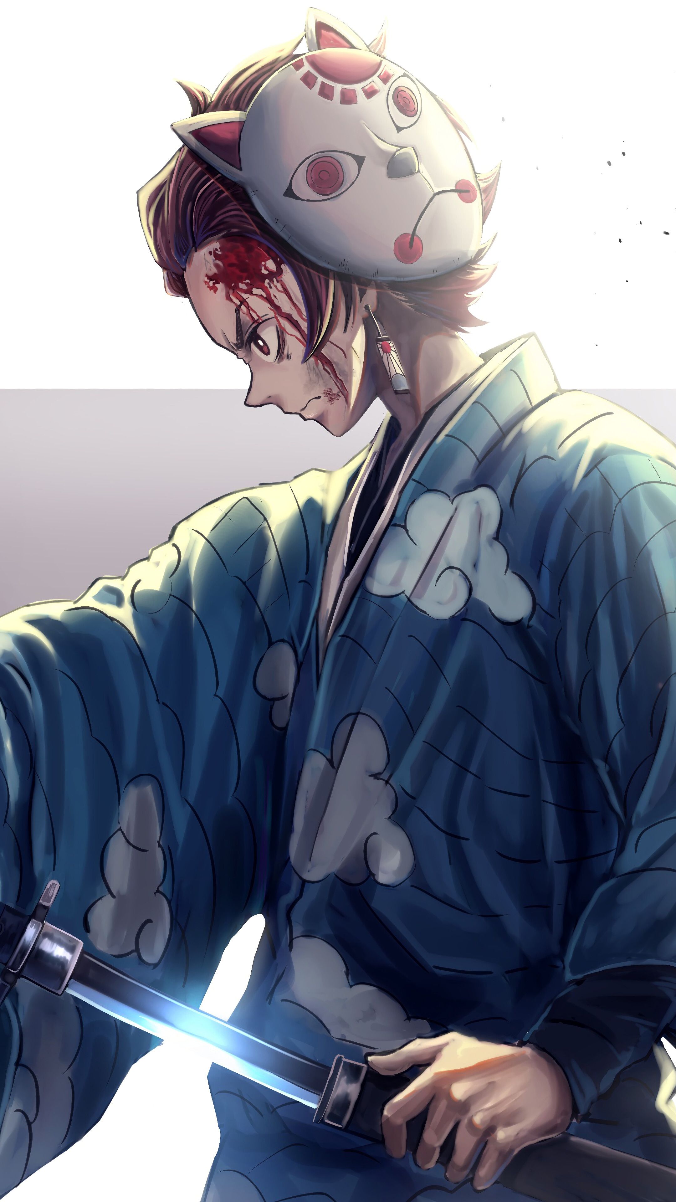2160x3840 Tanjiro Kamado, Mask, Kimetsu no Yaiba, 4k HD Phone Wallpaper