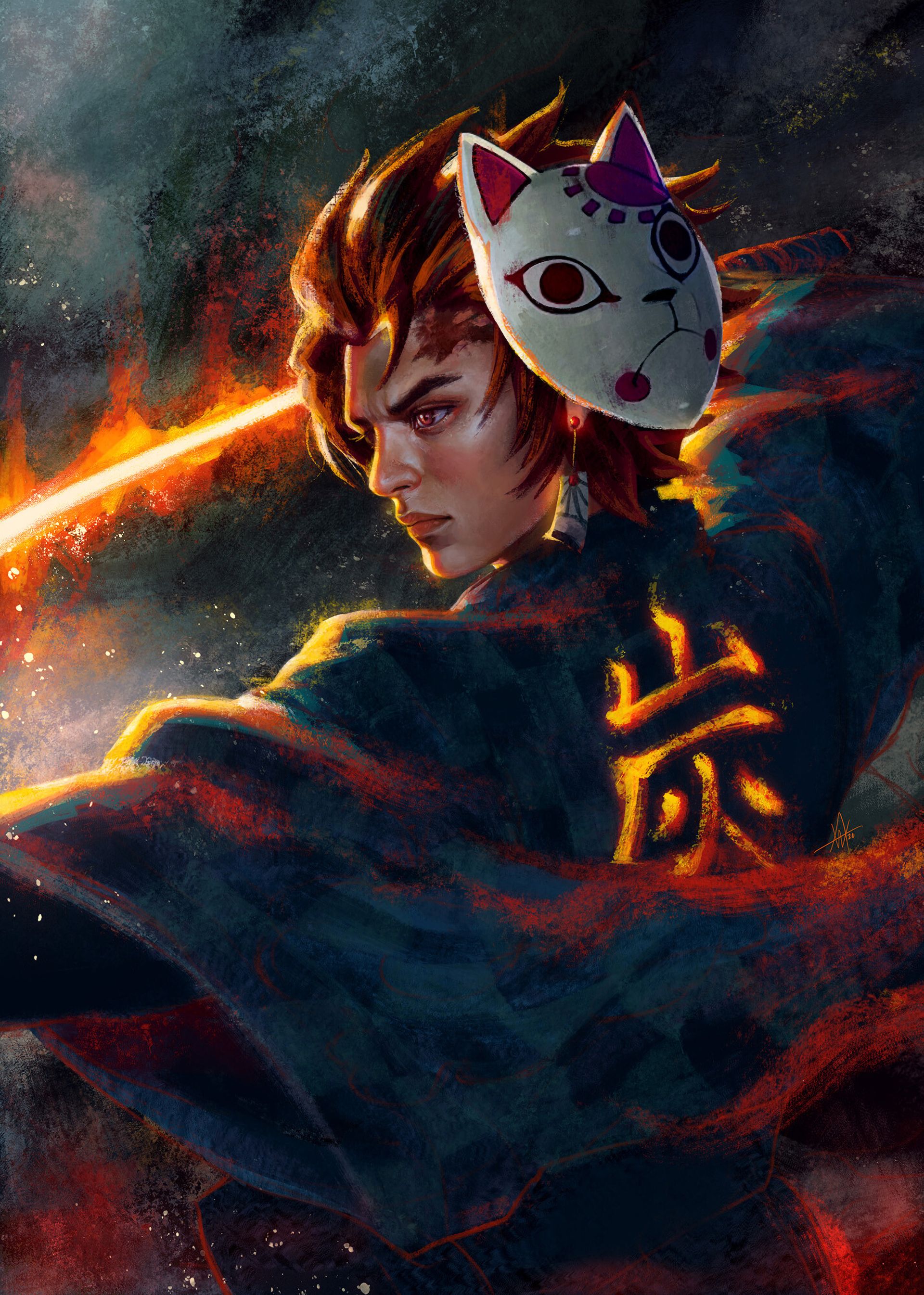 1920x2691 Tanjirou Kamado Mask Art Wallpaper, HD Anime 4K Wallpaper, Image and Background