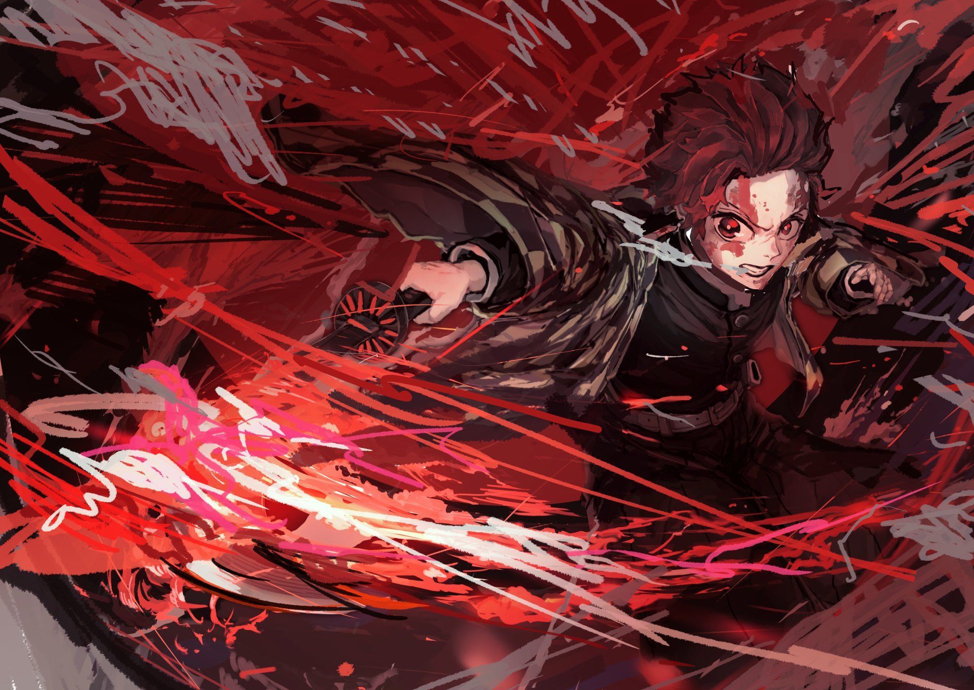 1920x1360 Tanjiro Kamado Unleashed: Epic HD Demon Slayer Anime Wallpaper by モンテ酢キュ～_凧