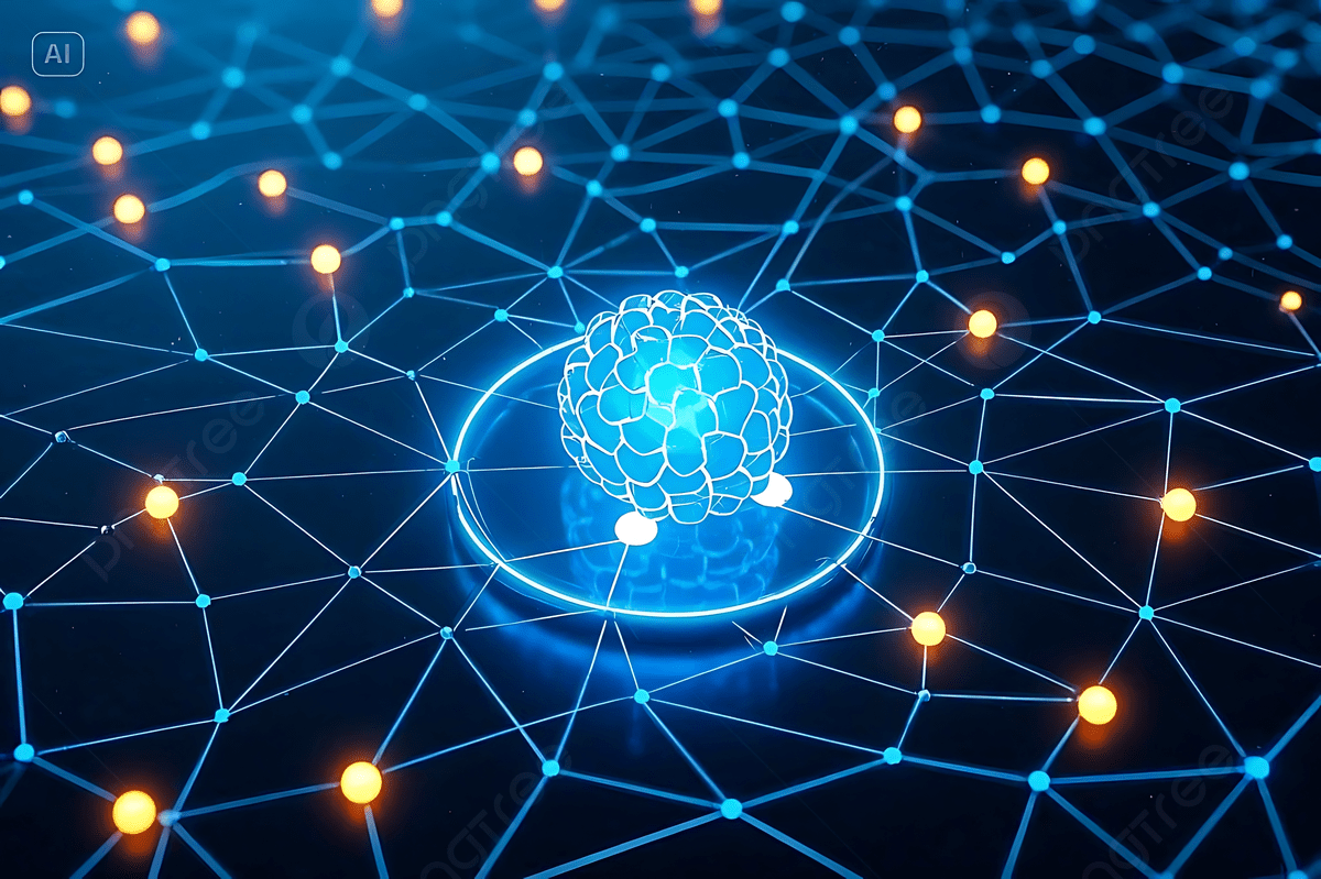1200x799 Glowing Ai Nodes On A Neural Network Grid For Smart Systems Background, Neural Network, Ai Nodes, Technology Background Image And Wallpaper for Free Download