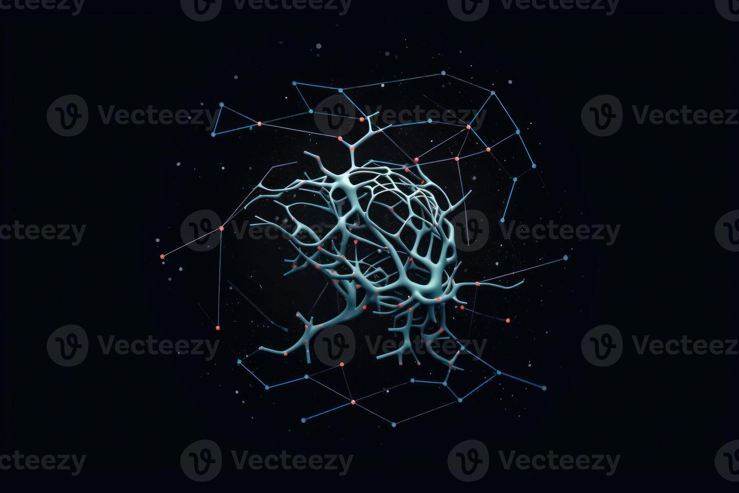 1470x980 neural network tree, learning artificial intelligence in dark background