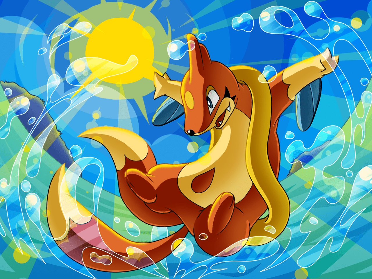1280x960 Pokémon by Review: - : Buizel & Floatzel
