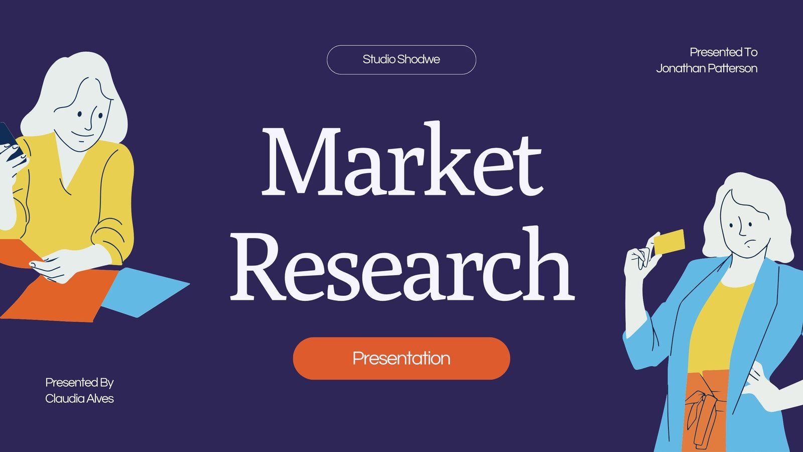 1600x900 Purple and Orange Simple Illustrative Market Research Presentation
