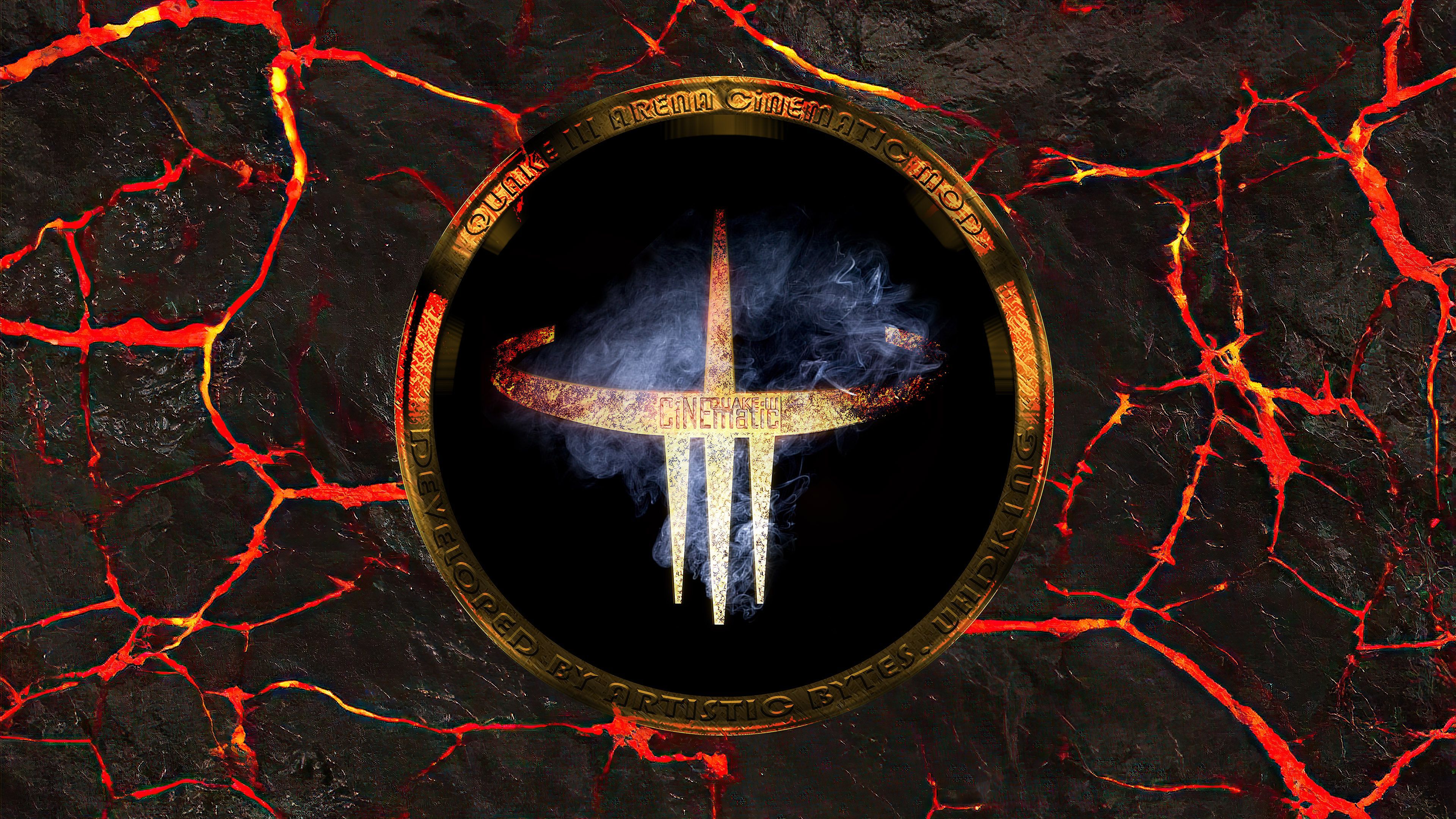 3840x2160 Quake III Arena CiNEmatic mod lava wallpaper 4K native image