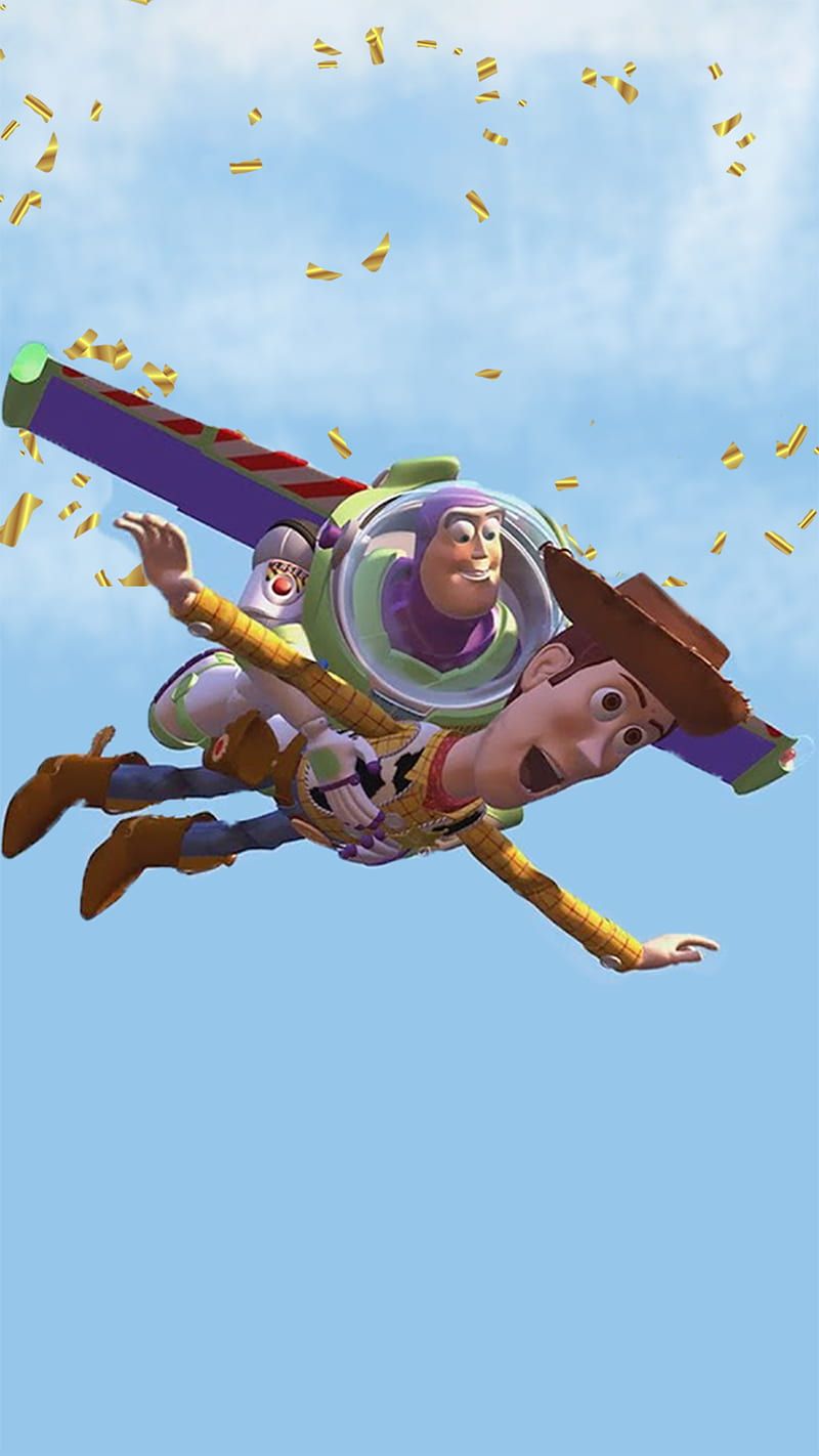 800x1422 Toy story anime, buzz, cartoon, happy, kids, sky, toy story, woody, HD phone wallpaper