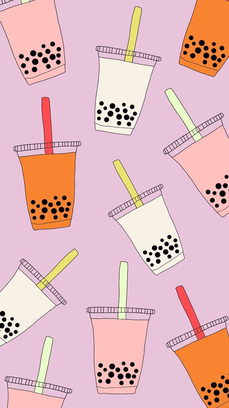 736x1309 boba tea iphone lock screen