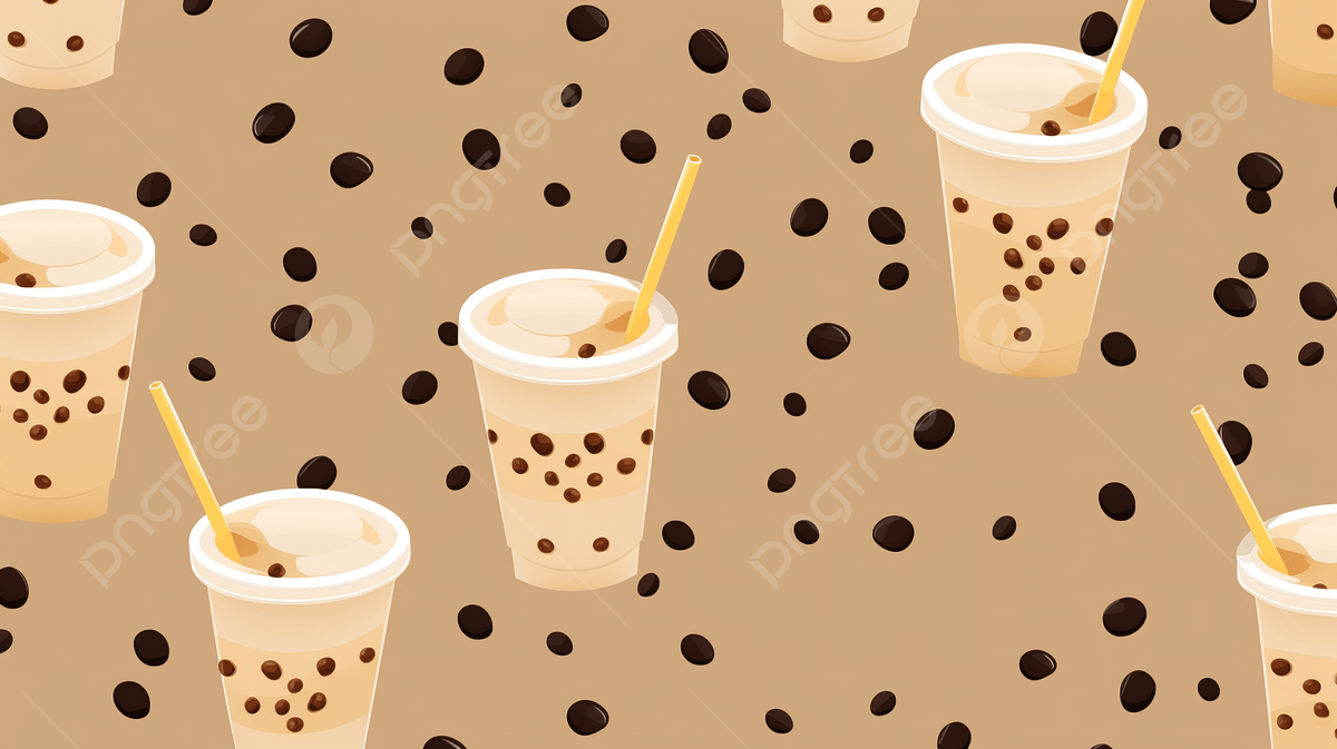 1200x673 Bubble Milk Tea Vector Illustration Of A Flat Seamless Texture Pattern, Ice Cup, Drink Background, Bubble Drink Background Image And Wallpaper for Free Download