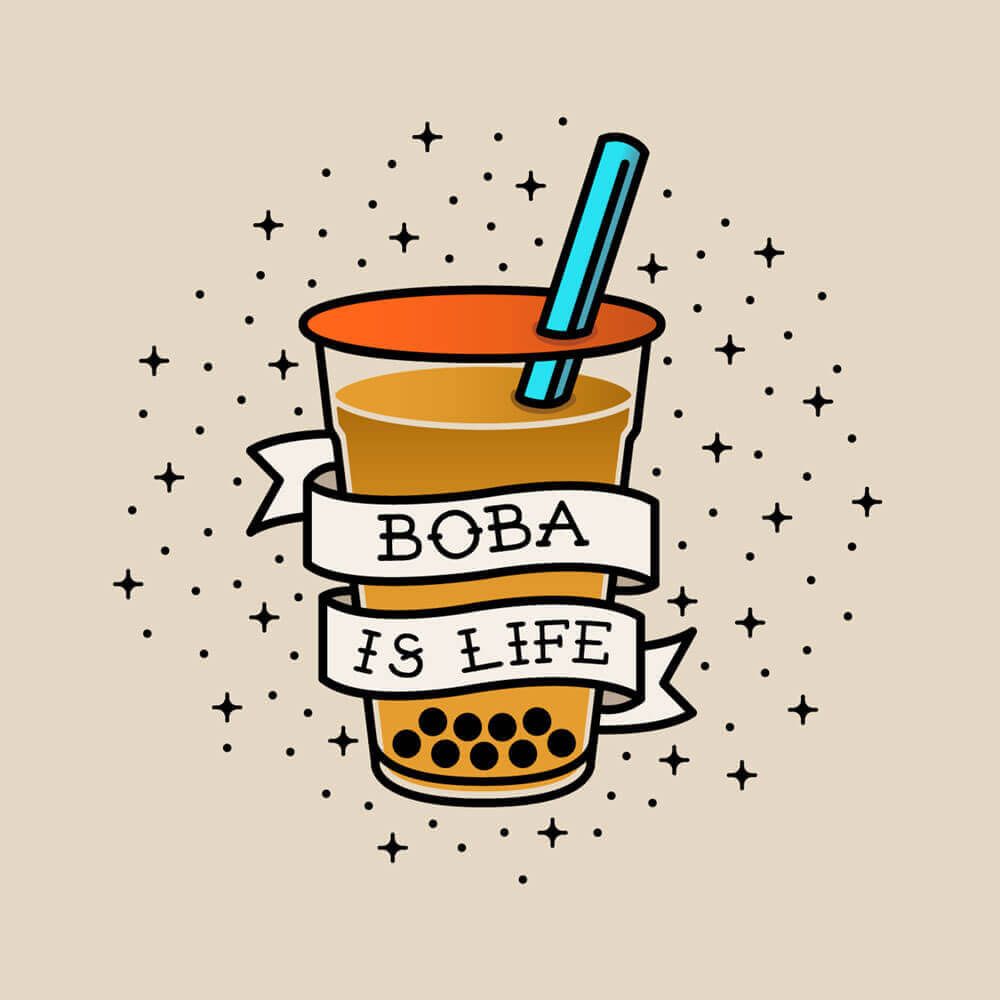 1000x1000 Boba Milk Tea Wallpaper