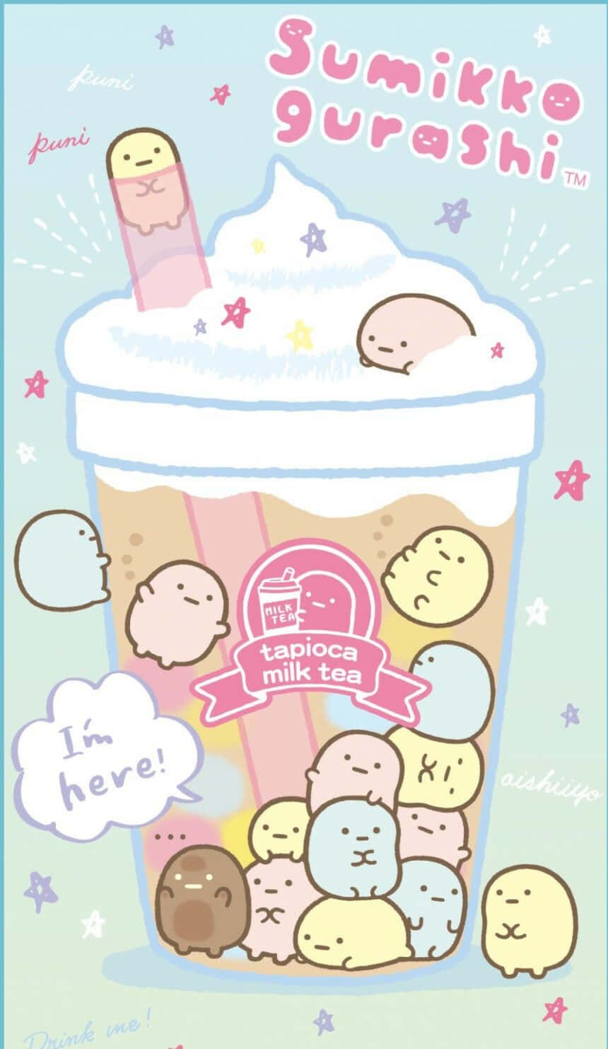 860x1482 Download Colorful Cute Boba With Whipped Cream Wallpaper