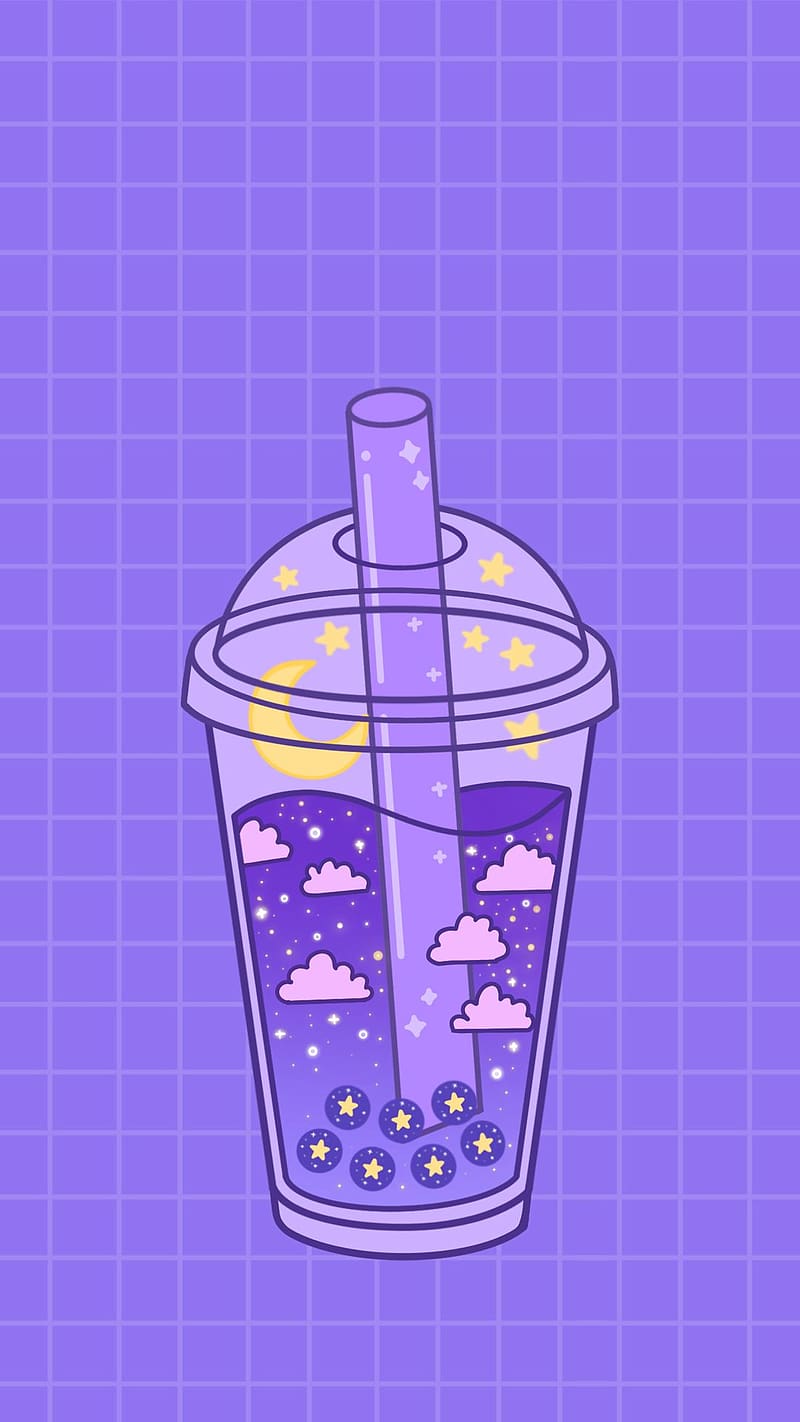 800x1422 Boba Tea Phone. Tea, Retro iphone, pink and blue, Cute Boba, HD phone wallpaper