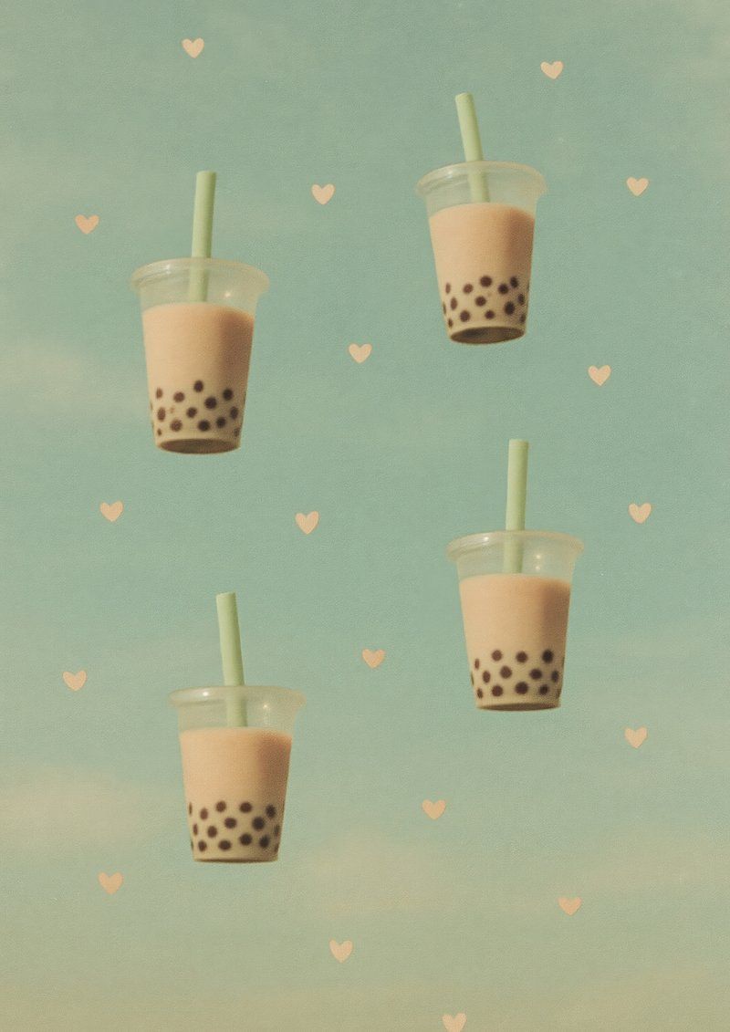 800x1131 Boba Tea Pattern Background Image Wallpaper
