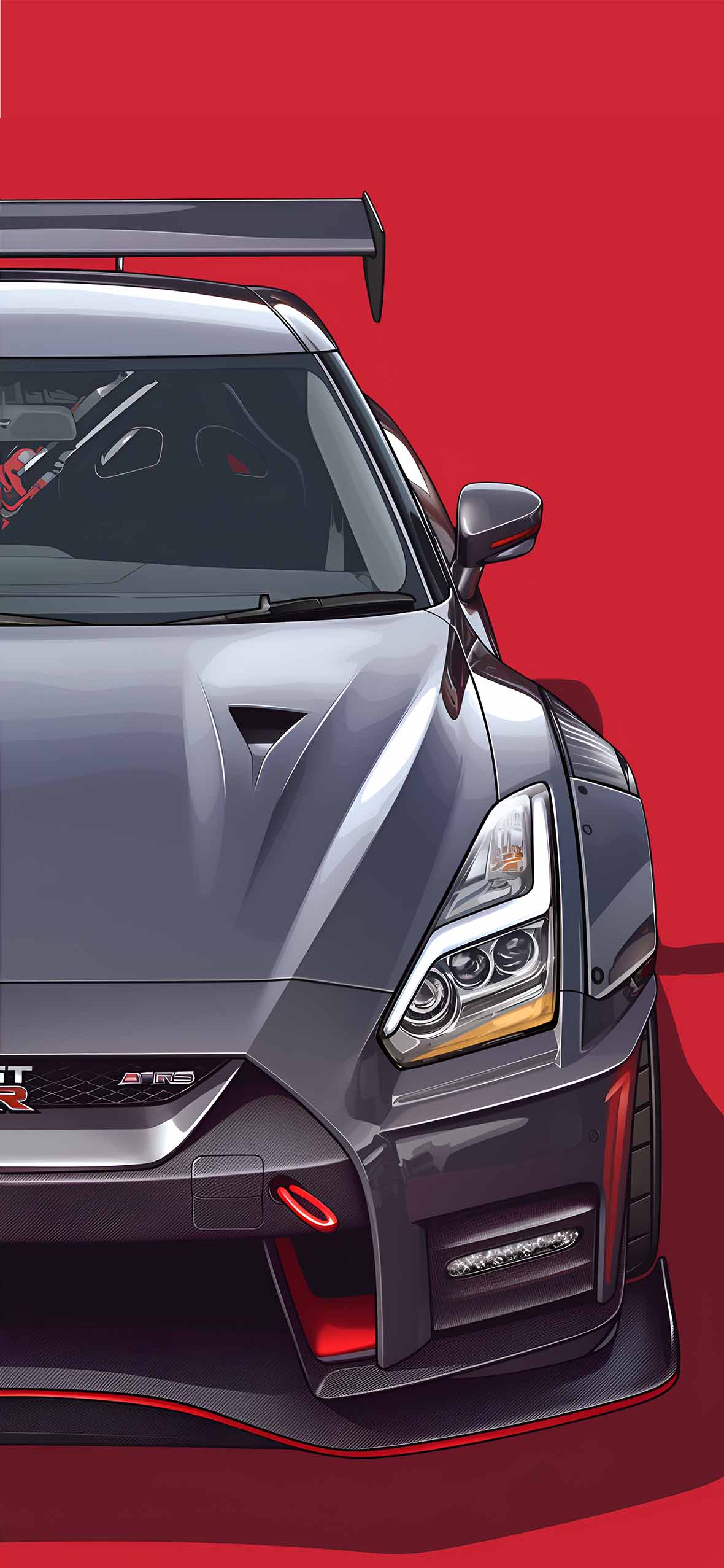 1180x2554 Nissan GT R High Performance Matching Wallpaper