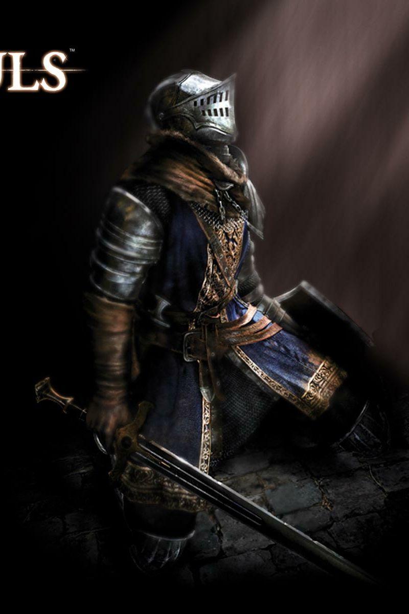 800x1200 Download wallpaper 800x1200 dark souls, knight, sword, light, look