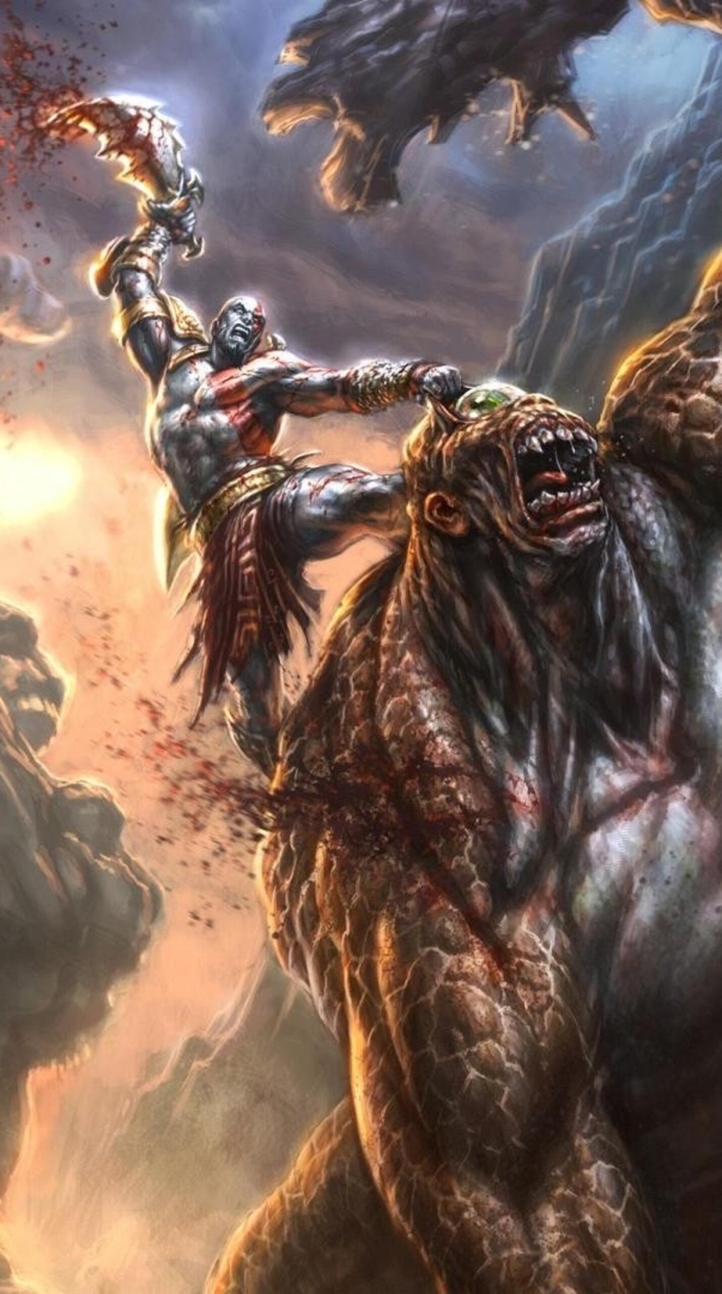 1429x2560 Wallpaper wallpaper god of war kratos monster games 1440x2560 QHD from axebourne image and screensavers