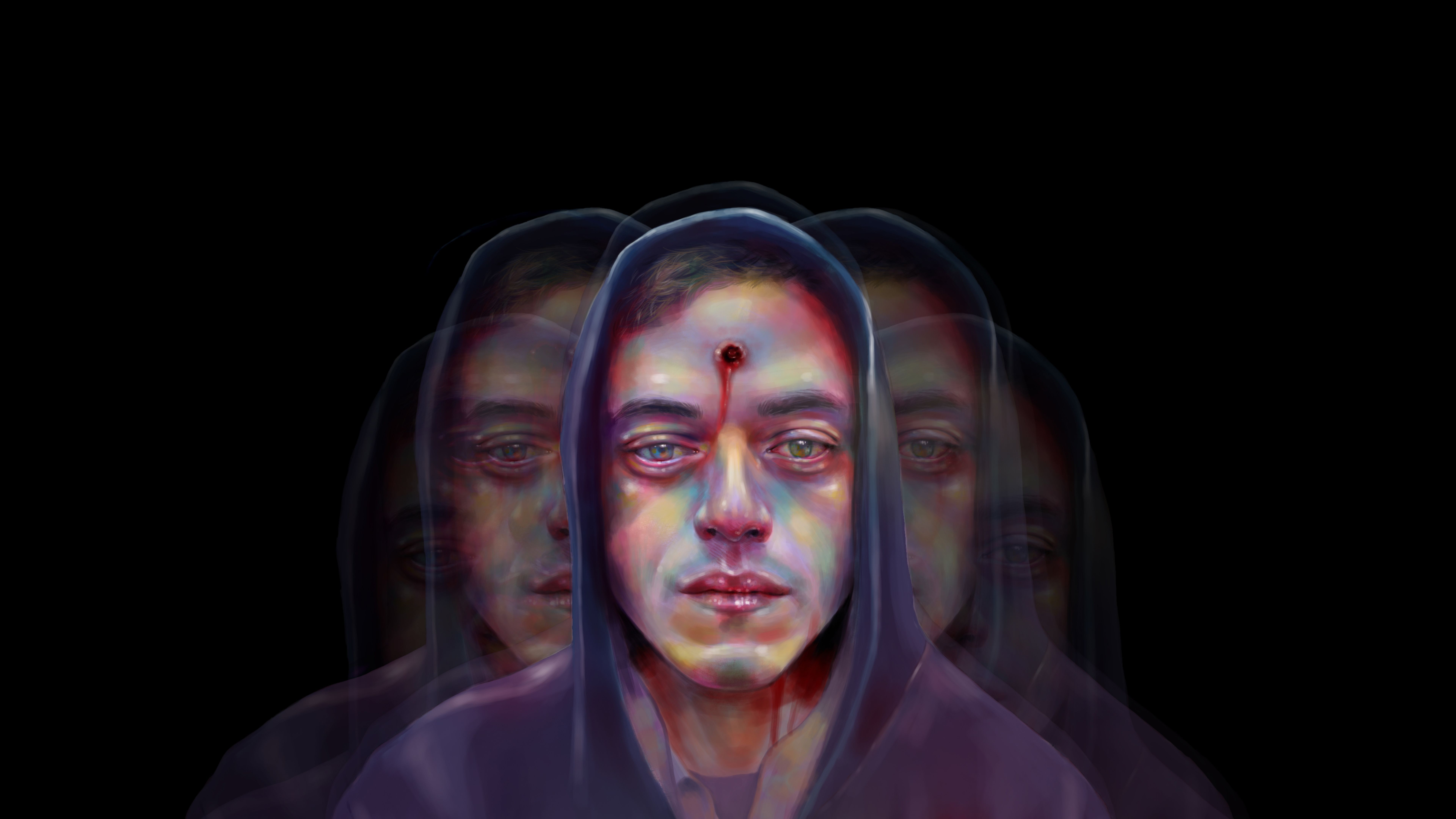 7680x4320 Wallpaper Rami Malek, Mr Robot, Art, Face, Head, Background Free Image