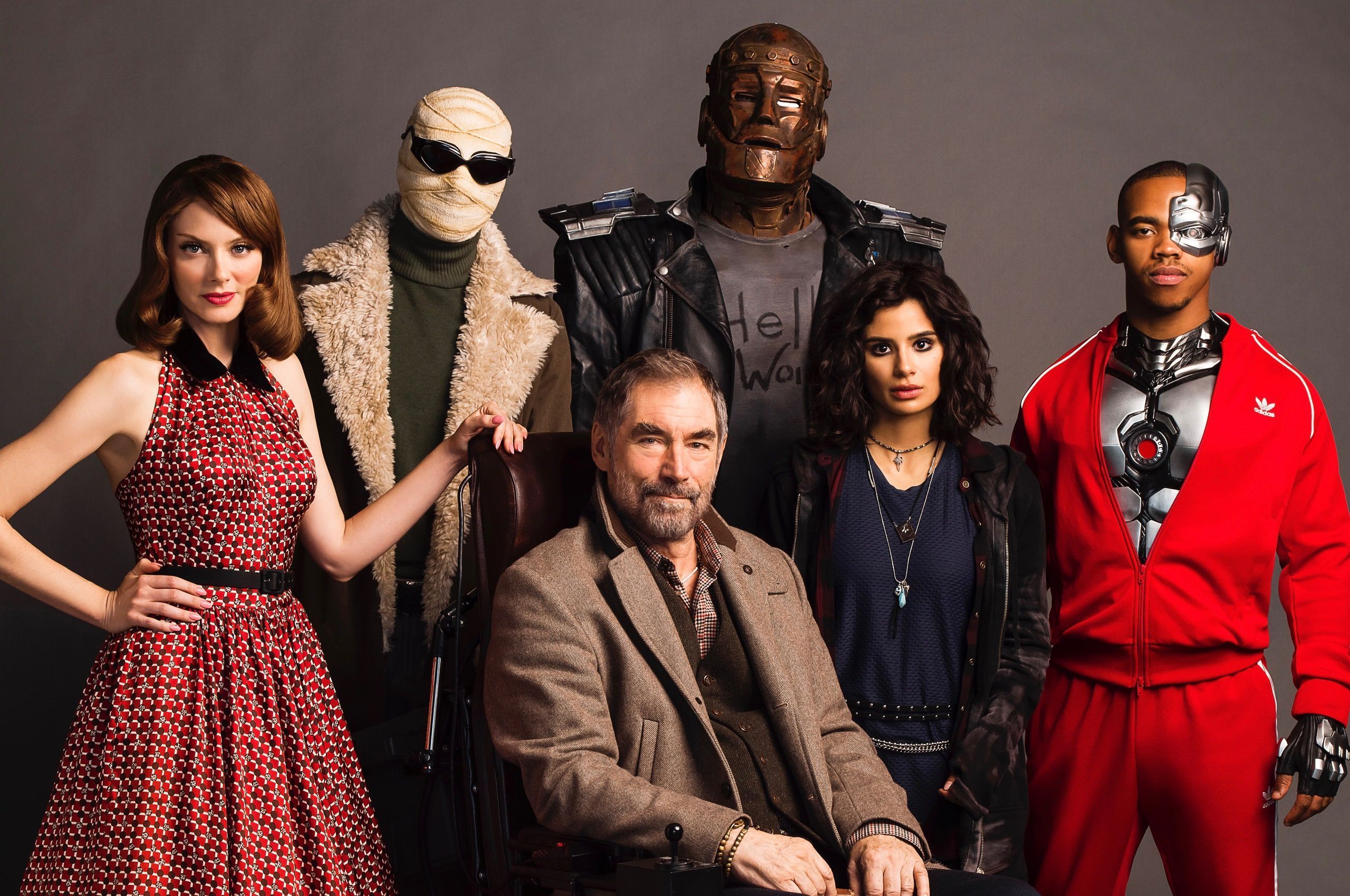 2560x1700 Phone wallpaper: Timothy Dalton, Doom Patrol, Tv Show, April Bowlby, Brendan Fraser, Chief (Dc Comics), Crazy Jane, Cyborg (Dc Comics), Diane Guerrero, Elasti Girl, Joivan Wade, Matt Bomer, Negative Man, Rita Farr