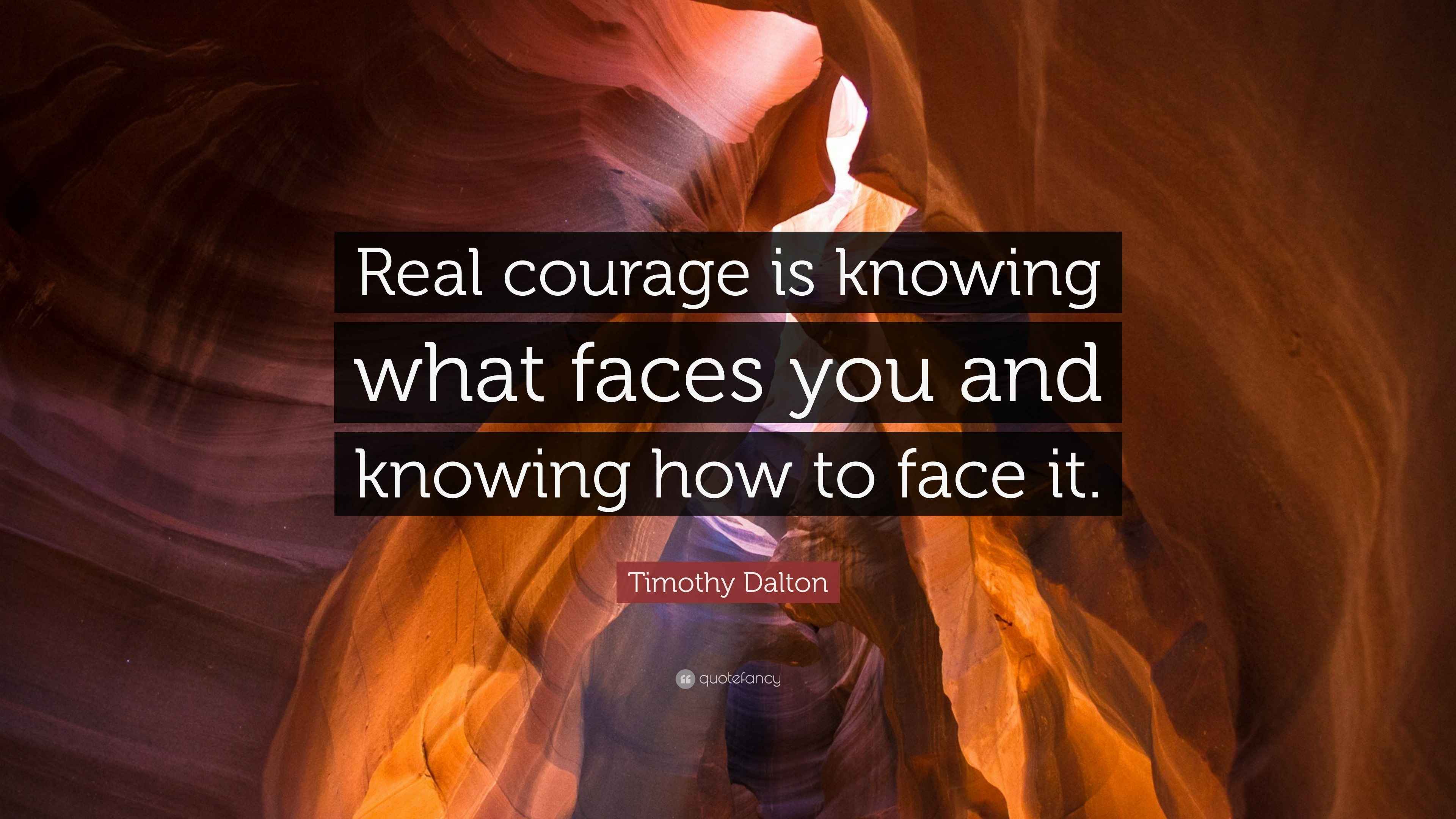 3840x2160 Timothy Dalton Quote: “Real courage is knowing what faces you and knowing how to face it.”