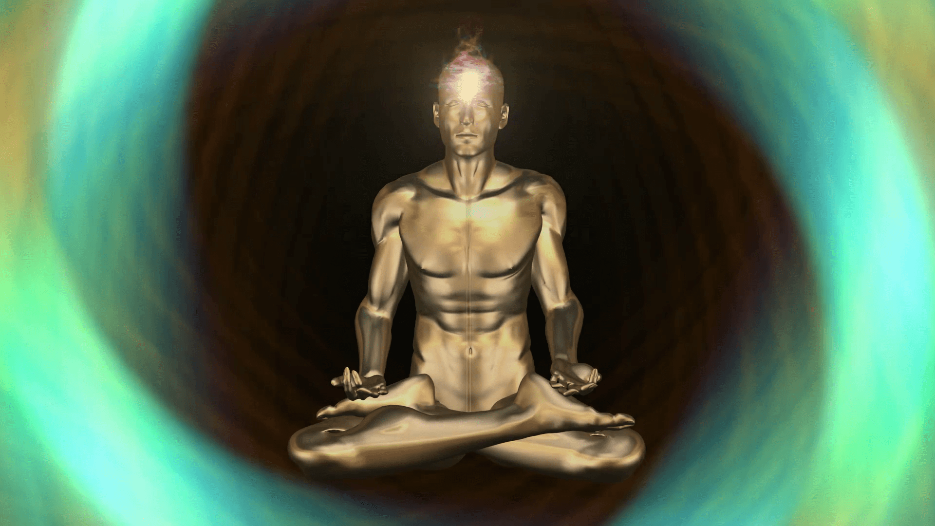 1920x1080 Man Silhouette In Enlightened Kundalini Yoga Meditation