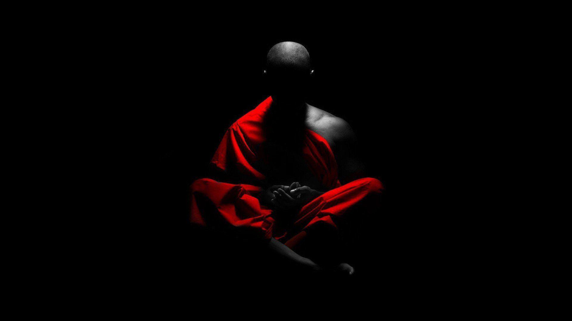 1920x1080 selective coloring, Monk, Meditation Wallpaper HD / Desktop
