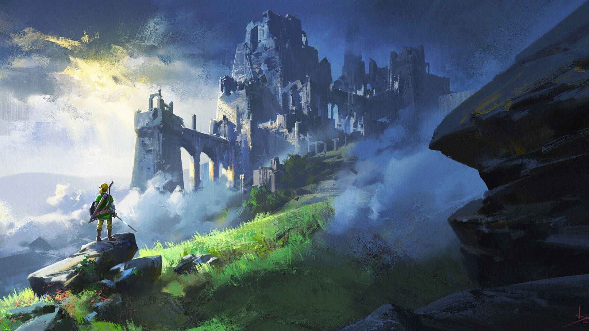 1920x1080 Download The iconic landscape of the Hyrule Kingdom in Legend of Zelda Wallpaper