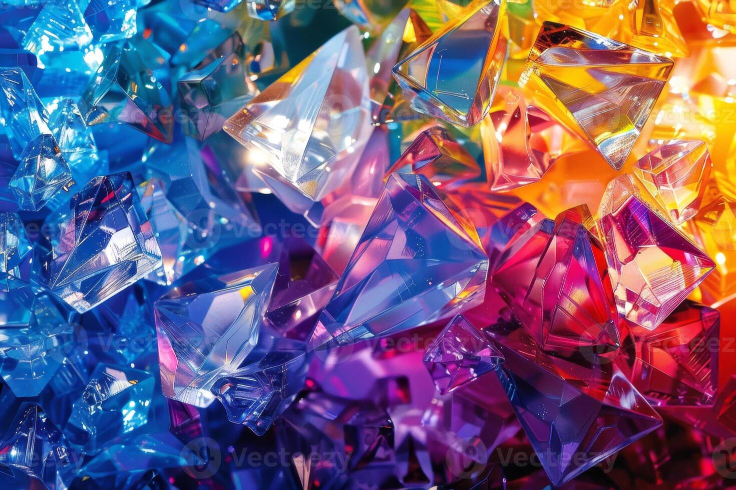 1470x980 Colorful Crystal Background. Close Up Shot Of Colorful Crystals. Rainbow Of Gems