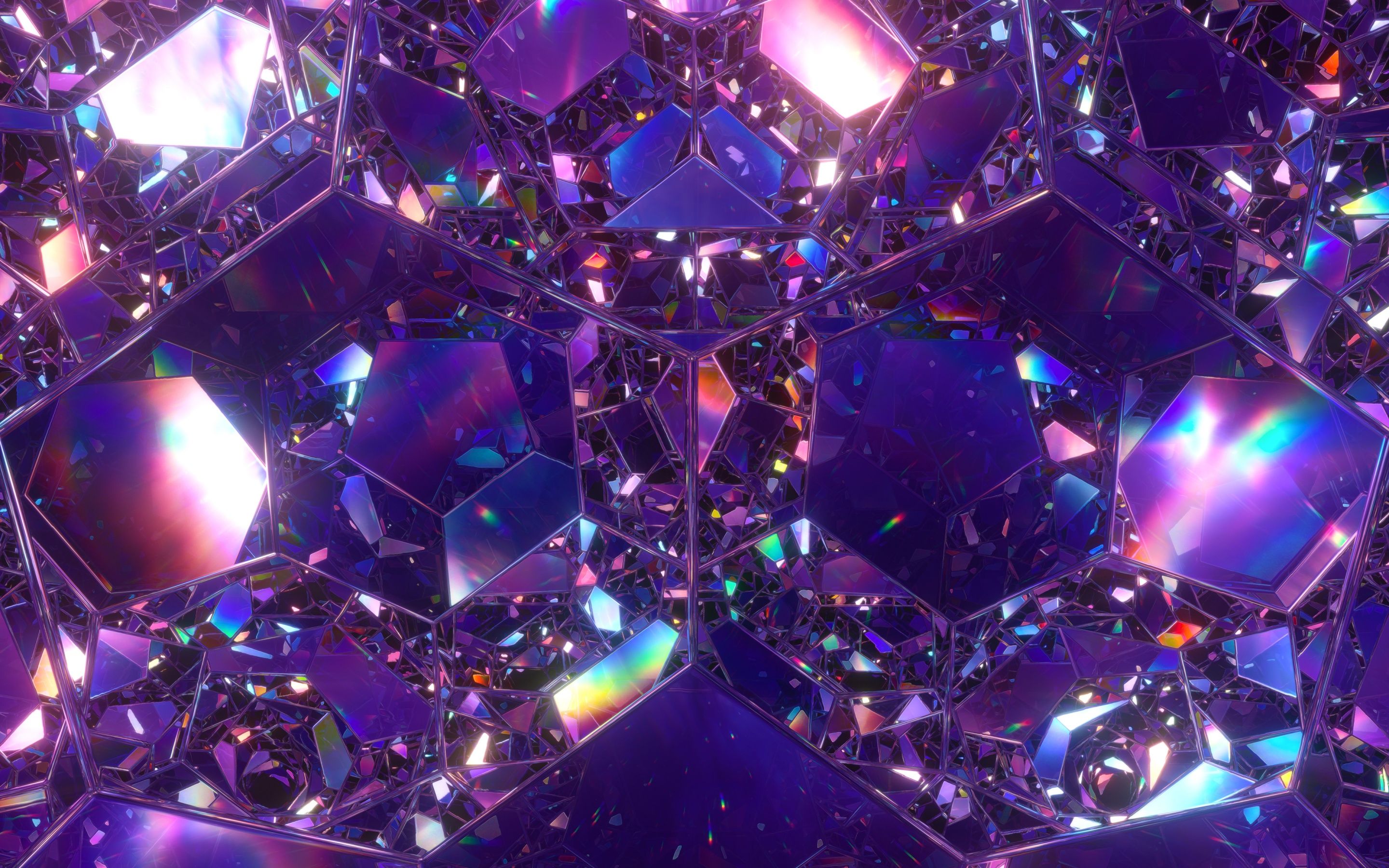 2880x1800 Crystals Wallpaper 4K, Rainbow, Dispersion, Mirror