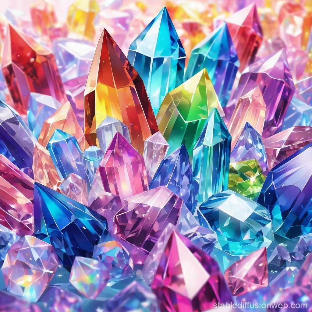 1024x1024 Rainbow Crystal Background. Stable Diffusion Online