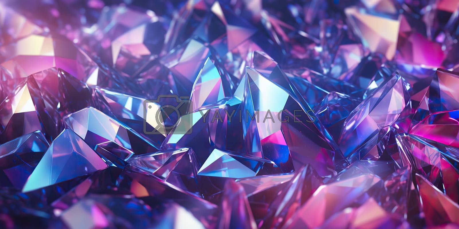 1600x800 Holographic background with realistic crystal shards. Rainbow reflexes in pink and purple color. Abstract trendy pattern. Texture with magical effect. by Artsiom Vectors & Illustrations Free download