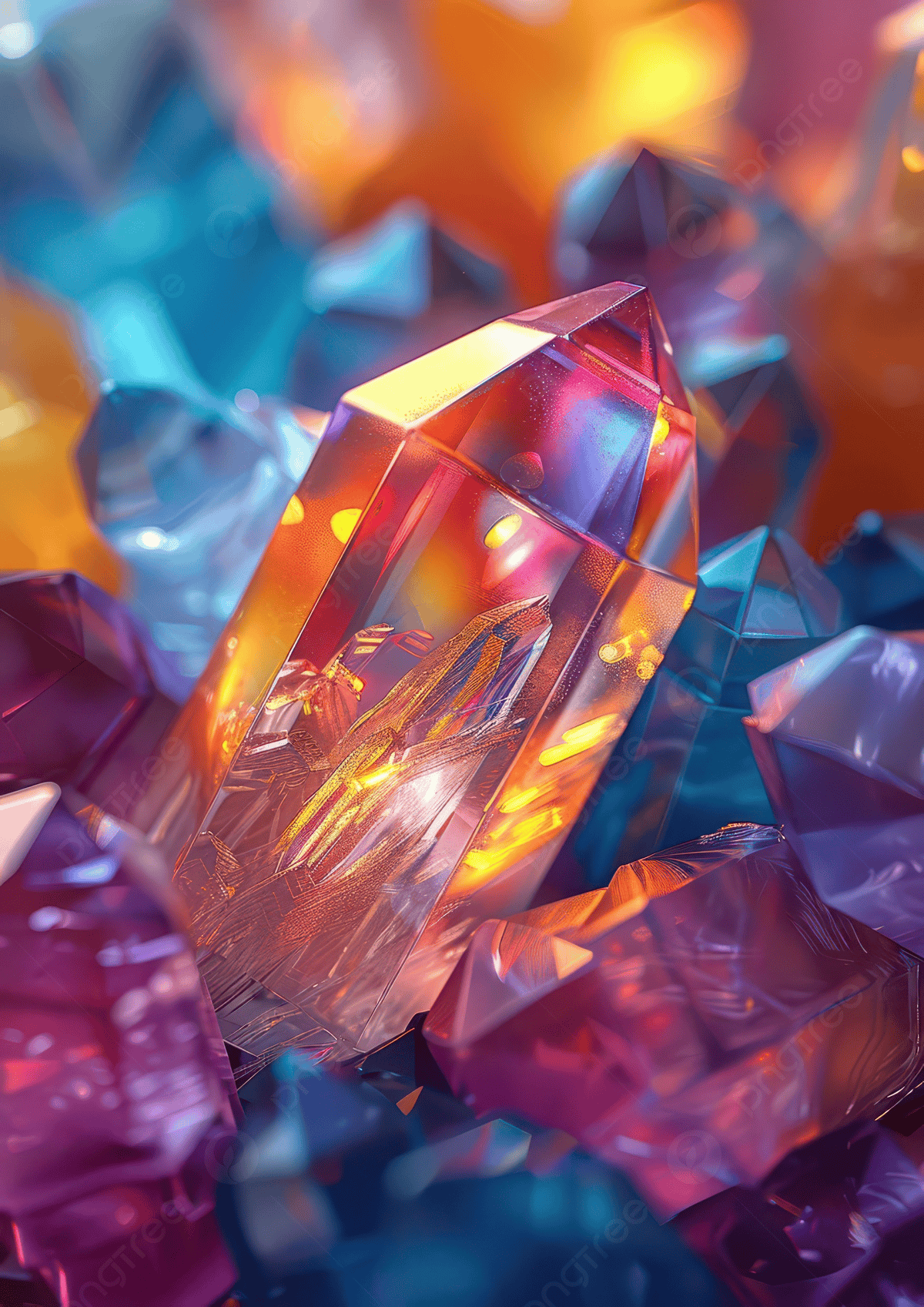 1200x1697 A Close Up Of Colorful Shimmering Crystals In Various Shapes And Sizes Background Wallpaper Image For Free Download