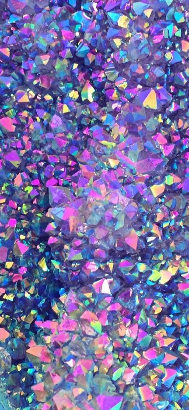 800x1731 Crystals, colorful, crystal, gem, gems, holographic, HD phone wallpaper