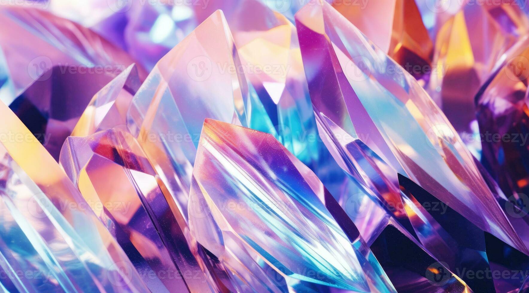 1768x980 Abstract rainbow crystal background. Gem stone rock crystal texture. Generative AI