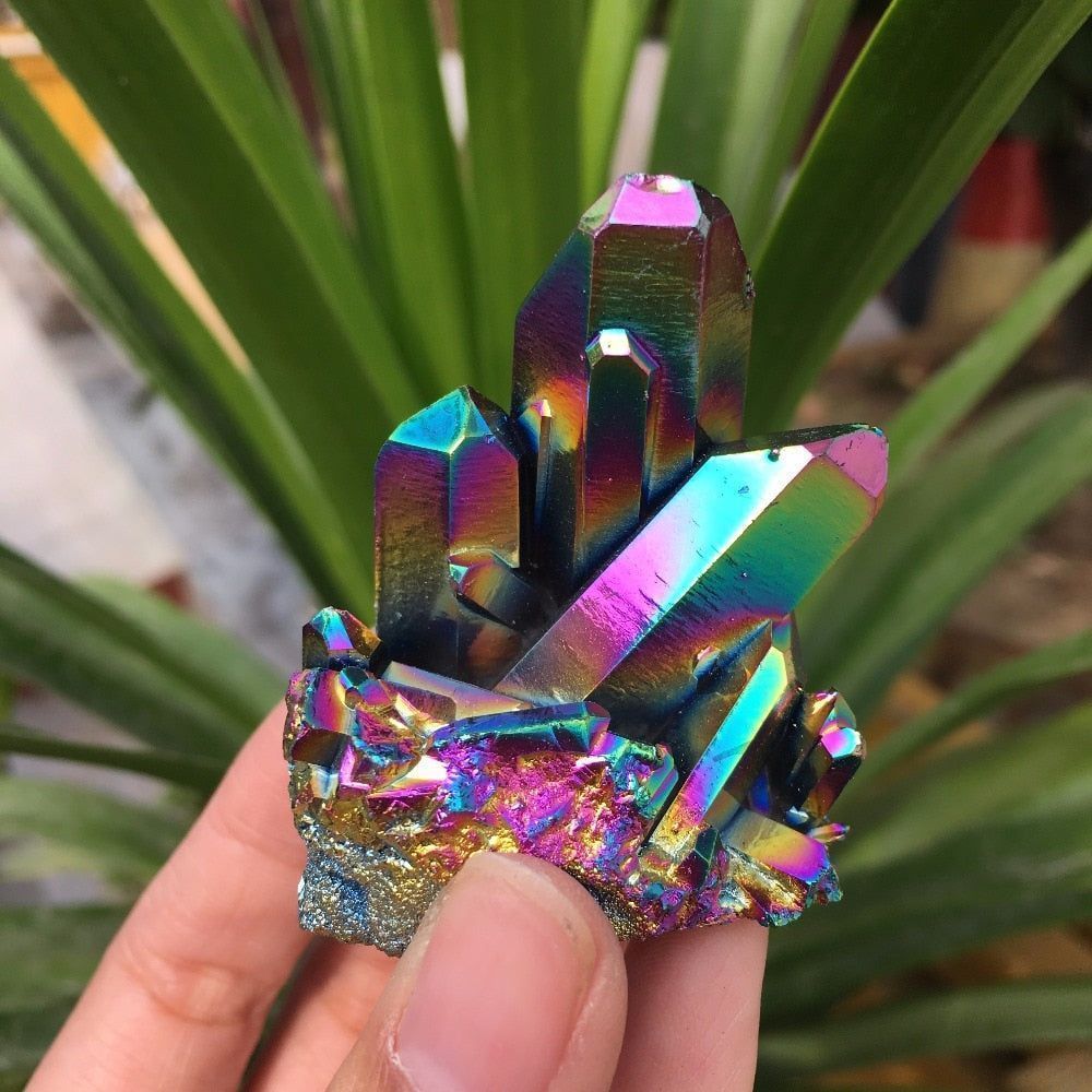 1000x1000 Buy Rainbow, Purple, and Orange Aura Quartz Crystals