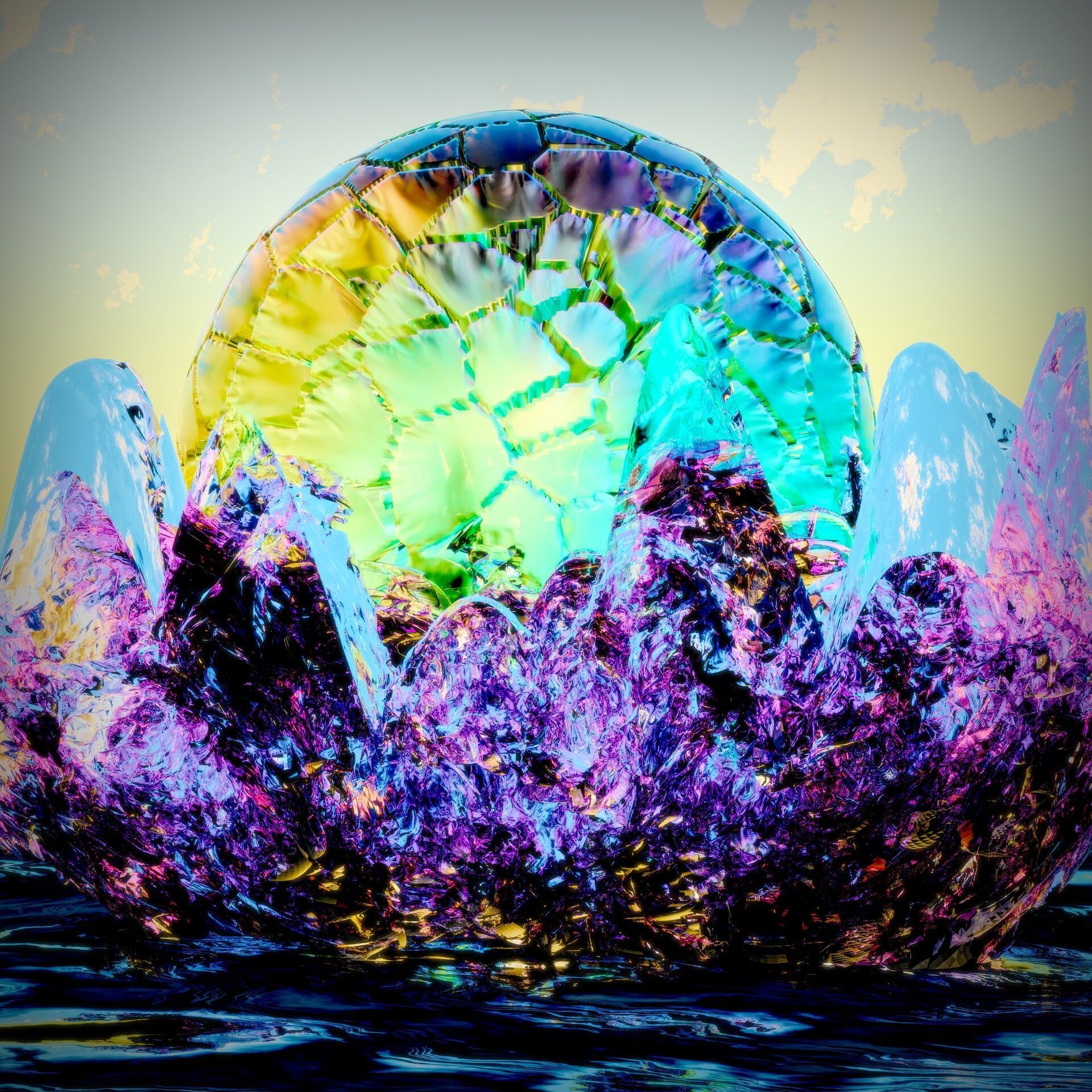 1920x1920 Crystal Rainbow