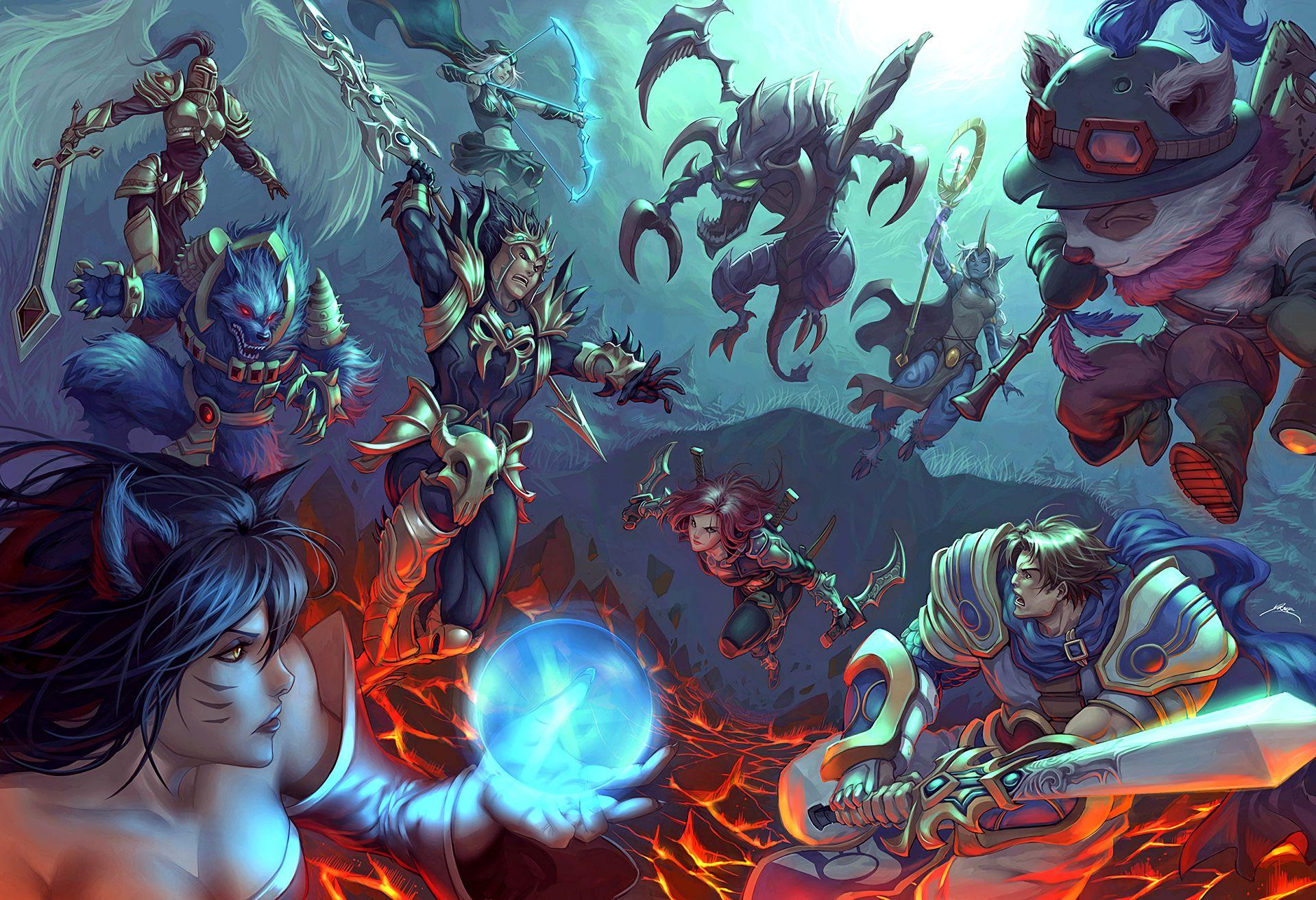 1920x1314 Ahri, Warwick, Kayle, Jarvan Iv, Garen, Katarina, Teemo