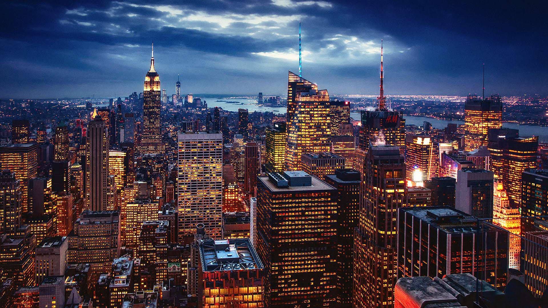 1920x1080 Download Brilliant New York Night Wallpaper
