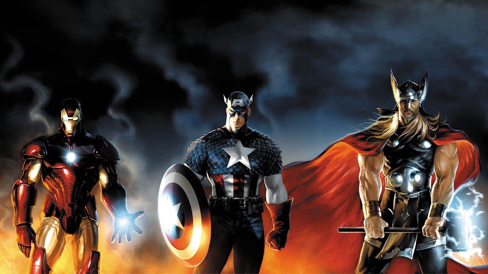 1920x1080 comics, Thor, Captain America, Iron Man Wallpaper HD / Desktop and Mobile Background