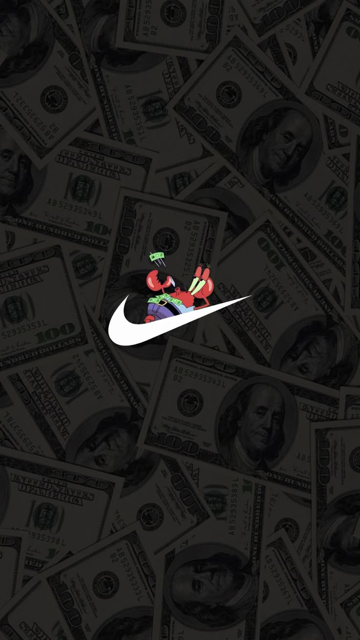 736x1306 spongebob #nike #cash #black #wallpaper