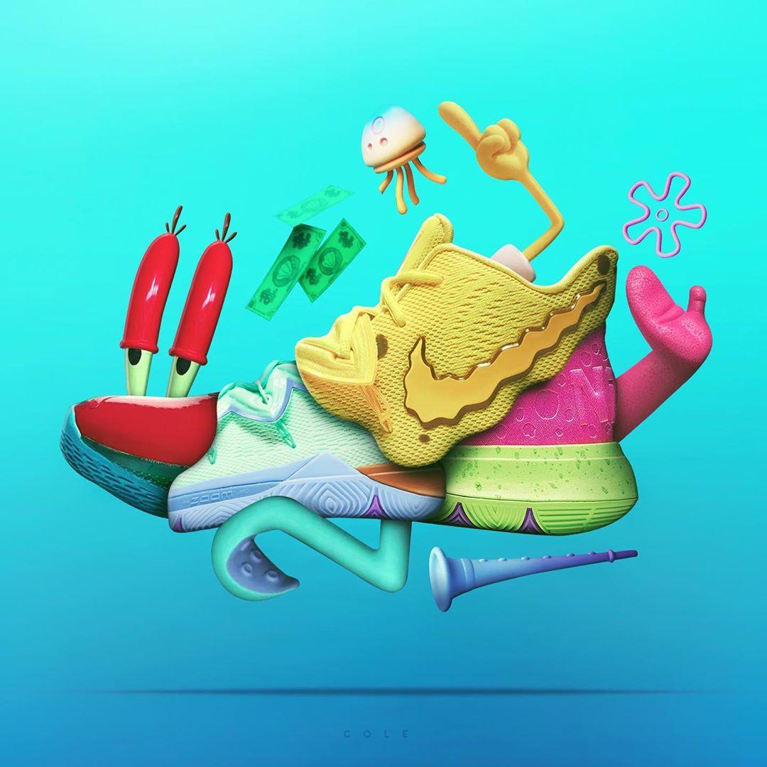 1080x1080 Nike x Kyrie Irving x SpongeBob Collage