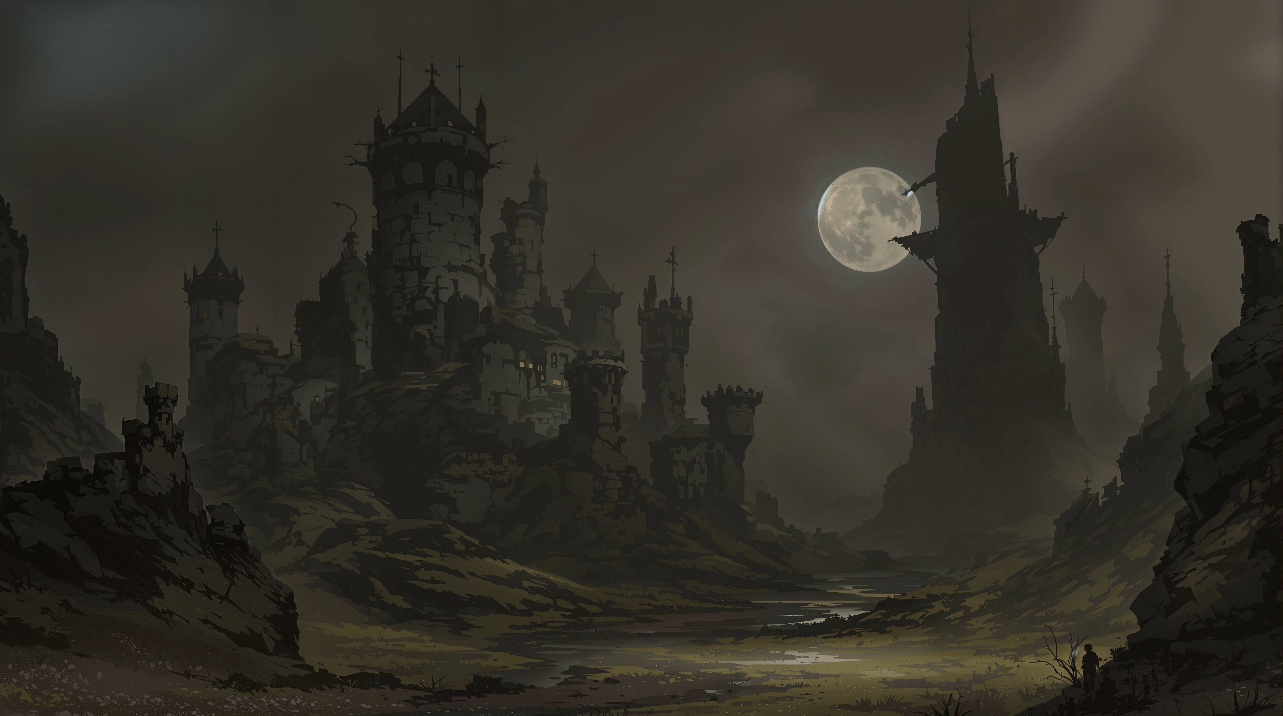 4128x2304 Dark Fantasy Realm Ultra HD Wallpaper