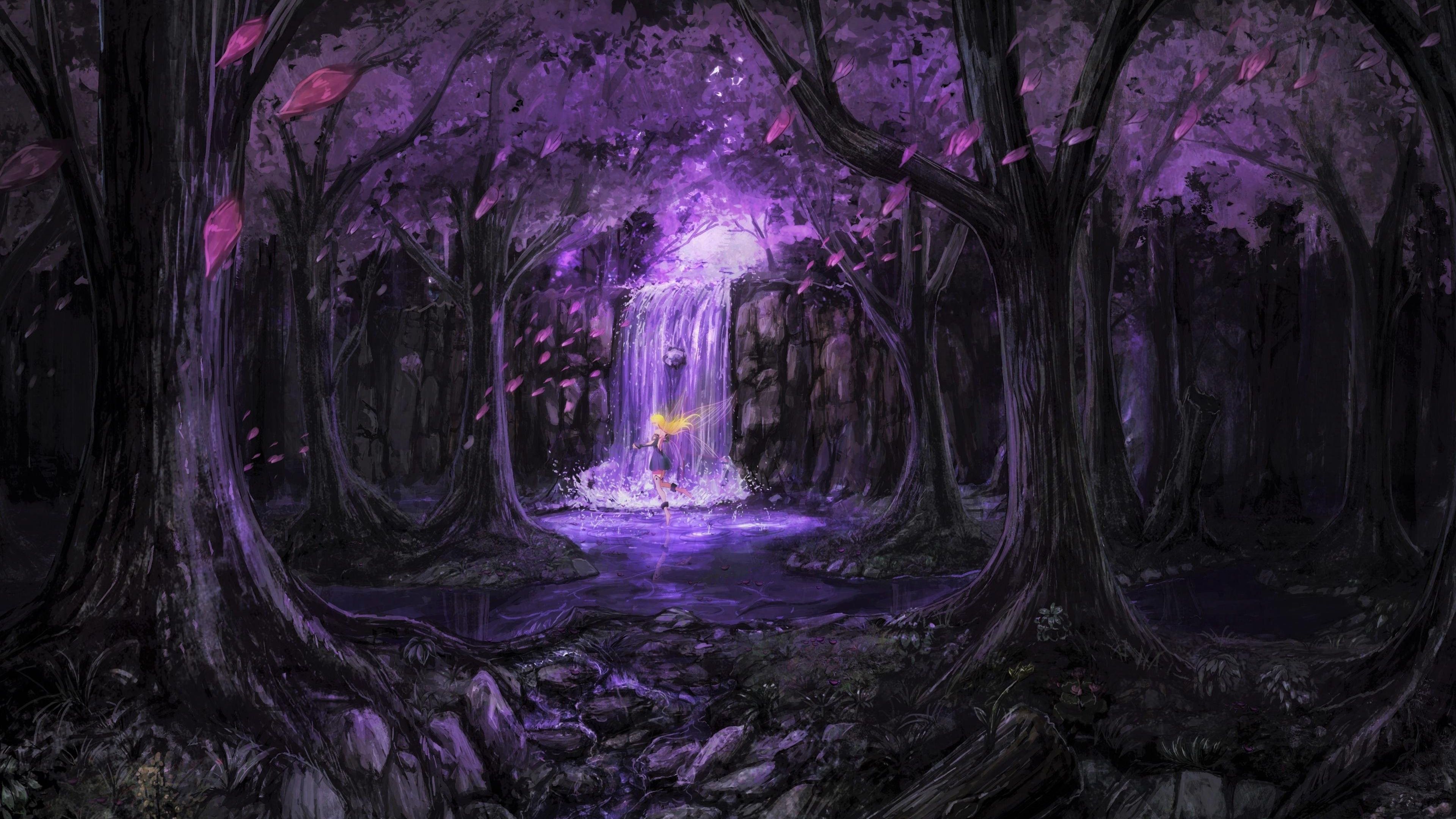3840x2160 Fantasy Forest Dark High Definition Wallpaper 111370