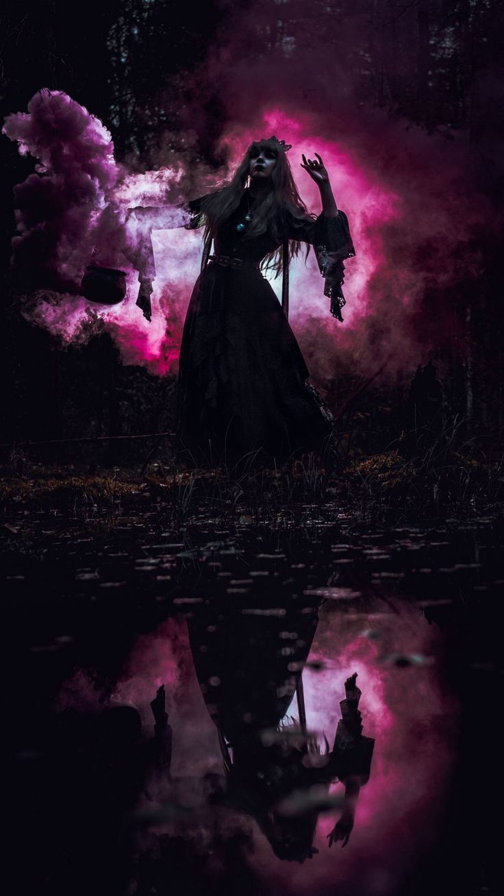 736x1308 Wallpaper witch, magic, smoke, swamp, dark, purple, Fantasy 4K by Henry Söderlund. Download wallpaper witch, magic, smoke, swamp, dark, purple for free