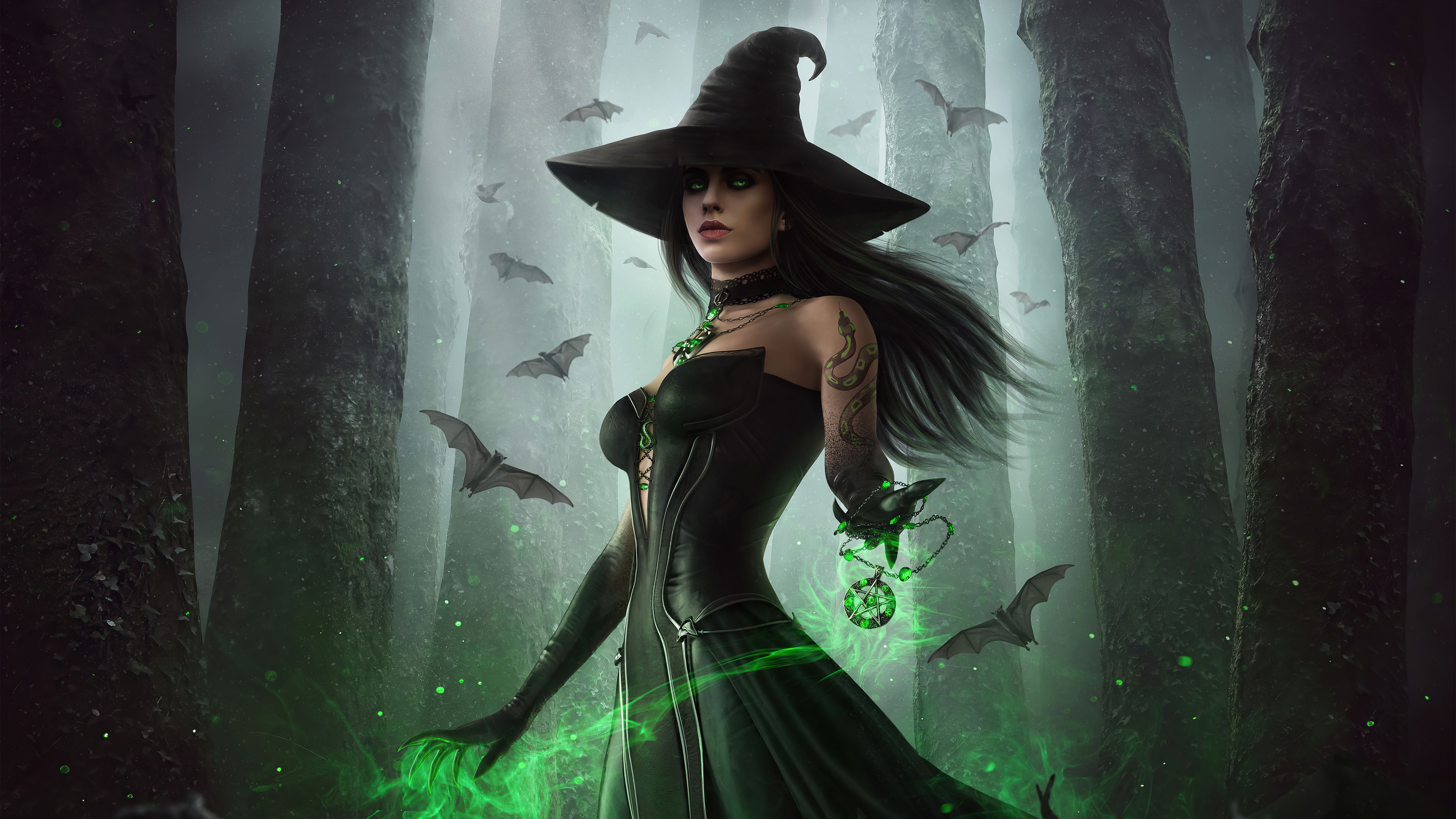 5120x2880 Dark Fantasy Witch 5k Wallpaper, HD Artist Wallpaper, 4k Wallpaper, Image, Background, Photos and Picture