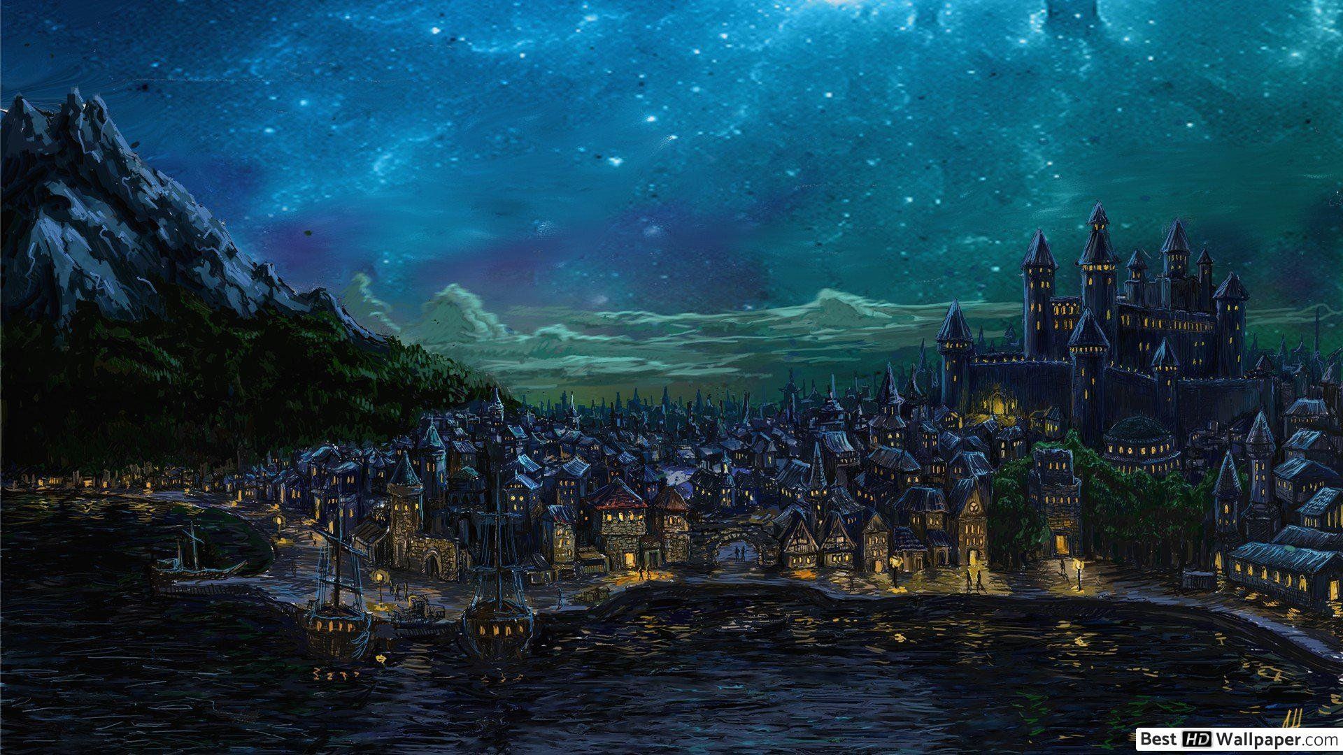 1920x1080 Fantasy City Dark Background Wallpaper 111245